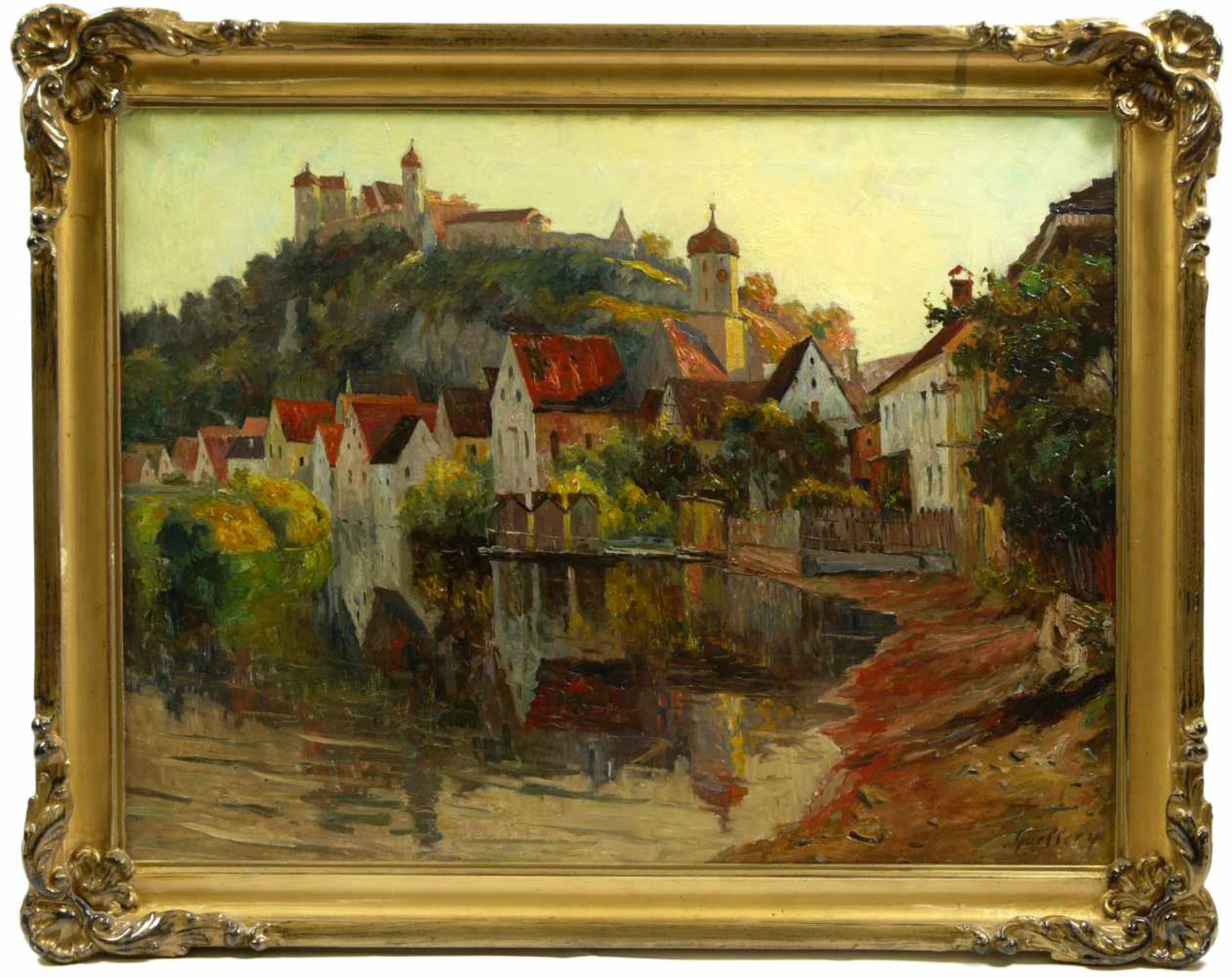 Guillery, Franz Paul Maria (1862-1933) - Blick auf Harburg a. d. WörnitzRomantische Darstellung