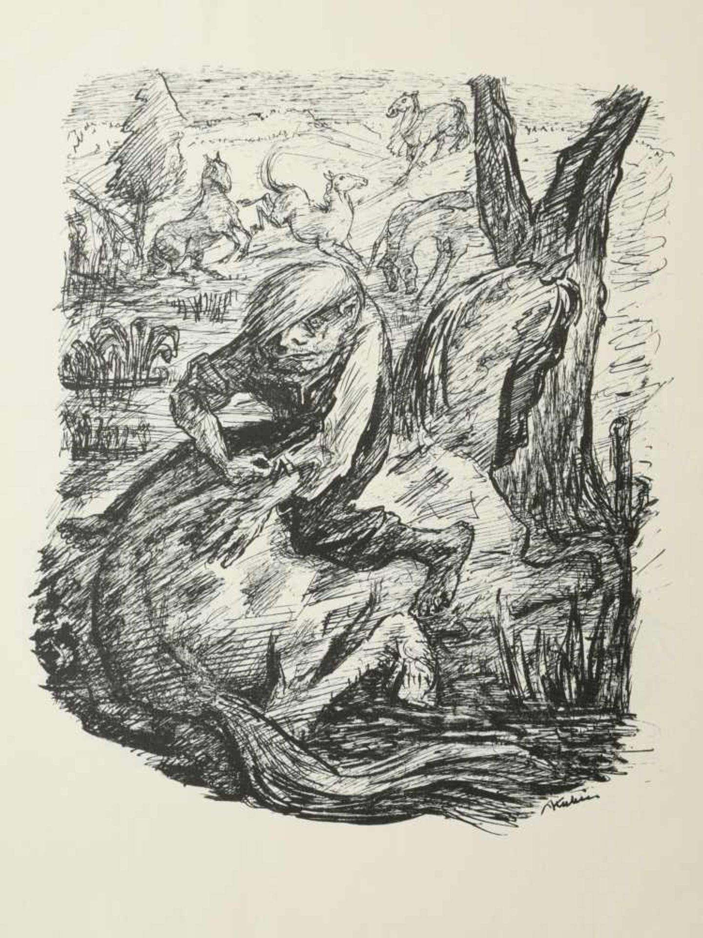 Kubin, Alfred (1877-1959) - Mappe Stilzel Original 1930Selten erhaltene originale Mappe mit elf - Bild 3 aus 5