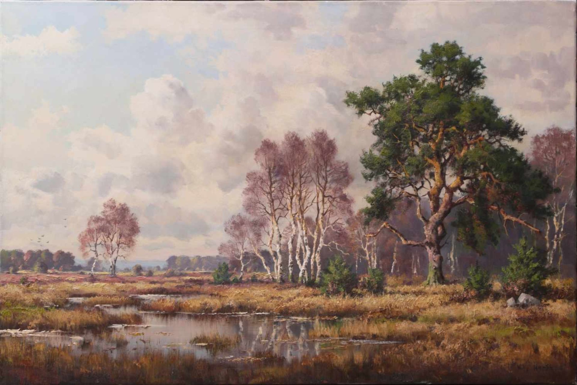 Hanft, Willy (1888-1987) - Moorlandschaft bei BurgwedelDer Blick führt über eine weite, flache