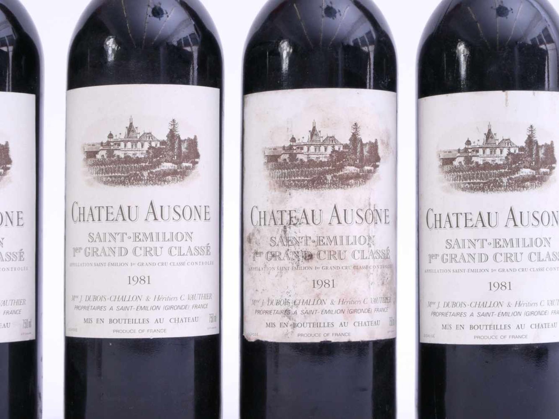 3 Flaschen Rotwein Chateau Ausone Saint-Emilion 1er Grand Cru 1981Nachlass aus einem gepflegten - Bild 2 aus 2