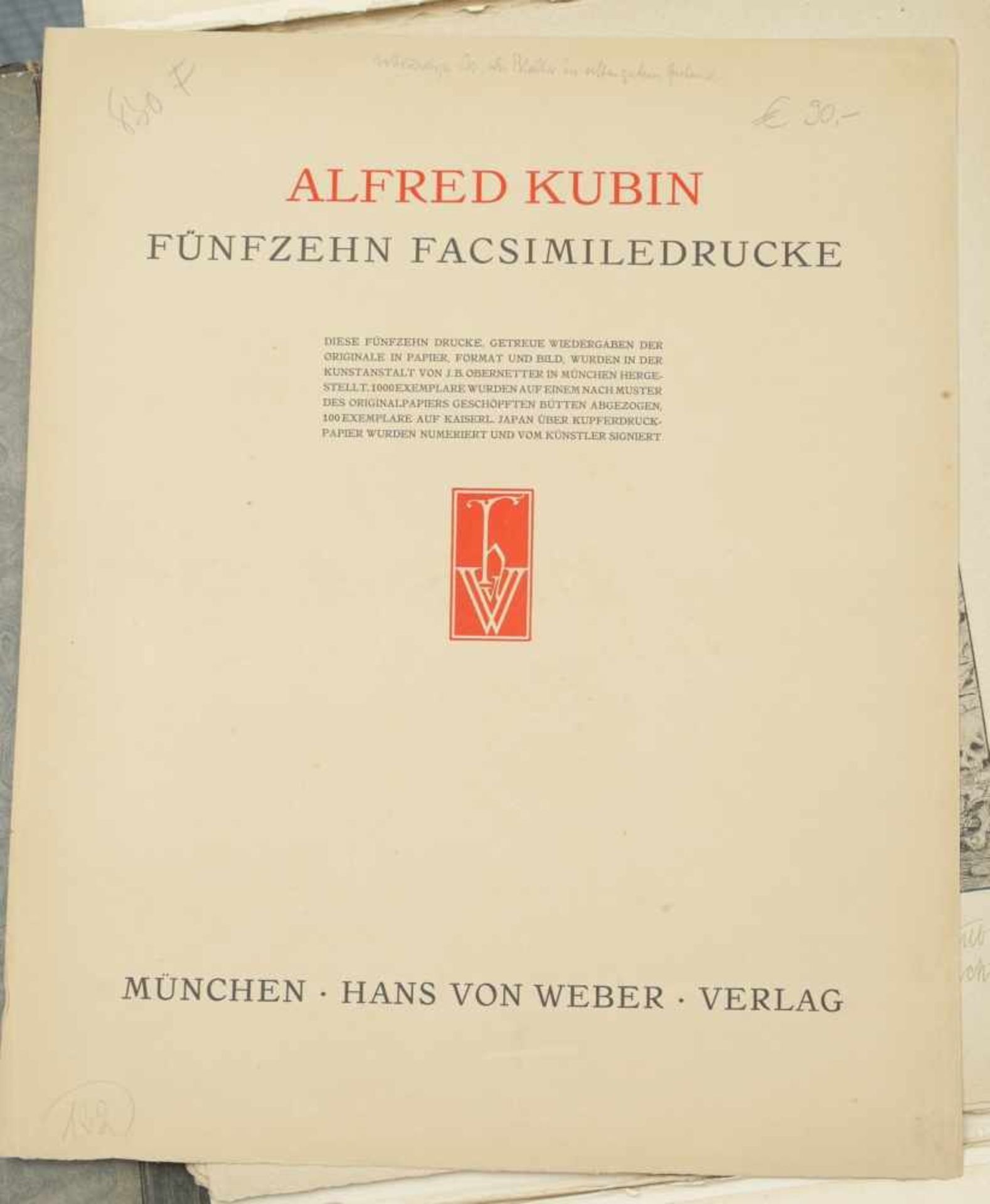 Kubin, Alfred (1877-1959) - Mappe Fünfzehn Facsimiledrucke München 1903Diese seltene und frühe