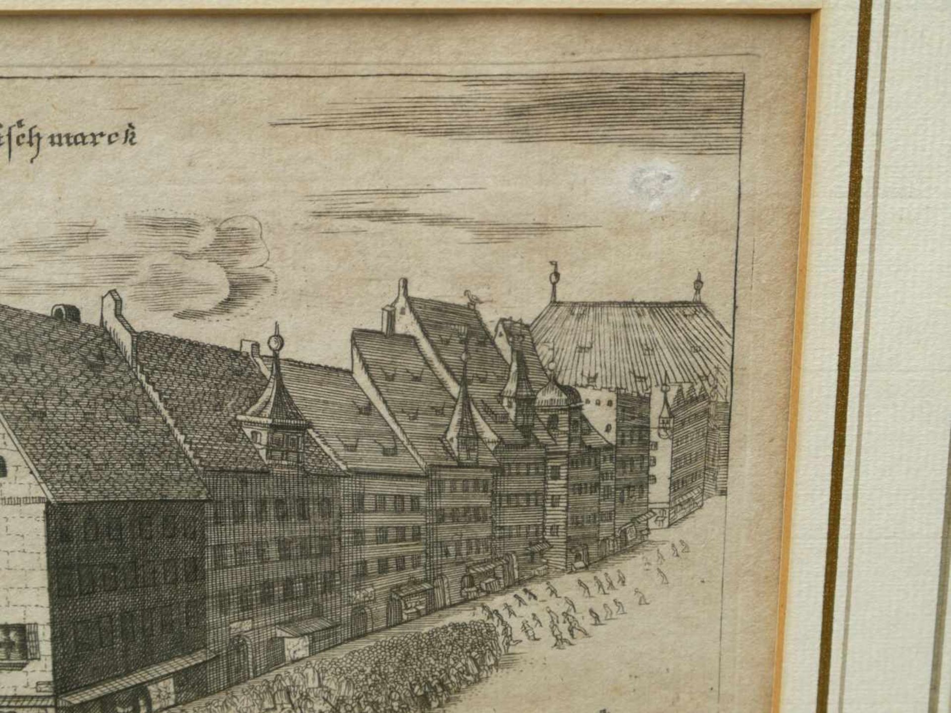 Boener, J. A. (1647-1720) - Der Fischmarck Kupferstich um 1700Laut rückseitiger Auszeichnung Ansicht - Bild 3 aus 3