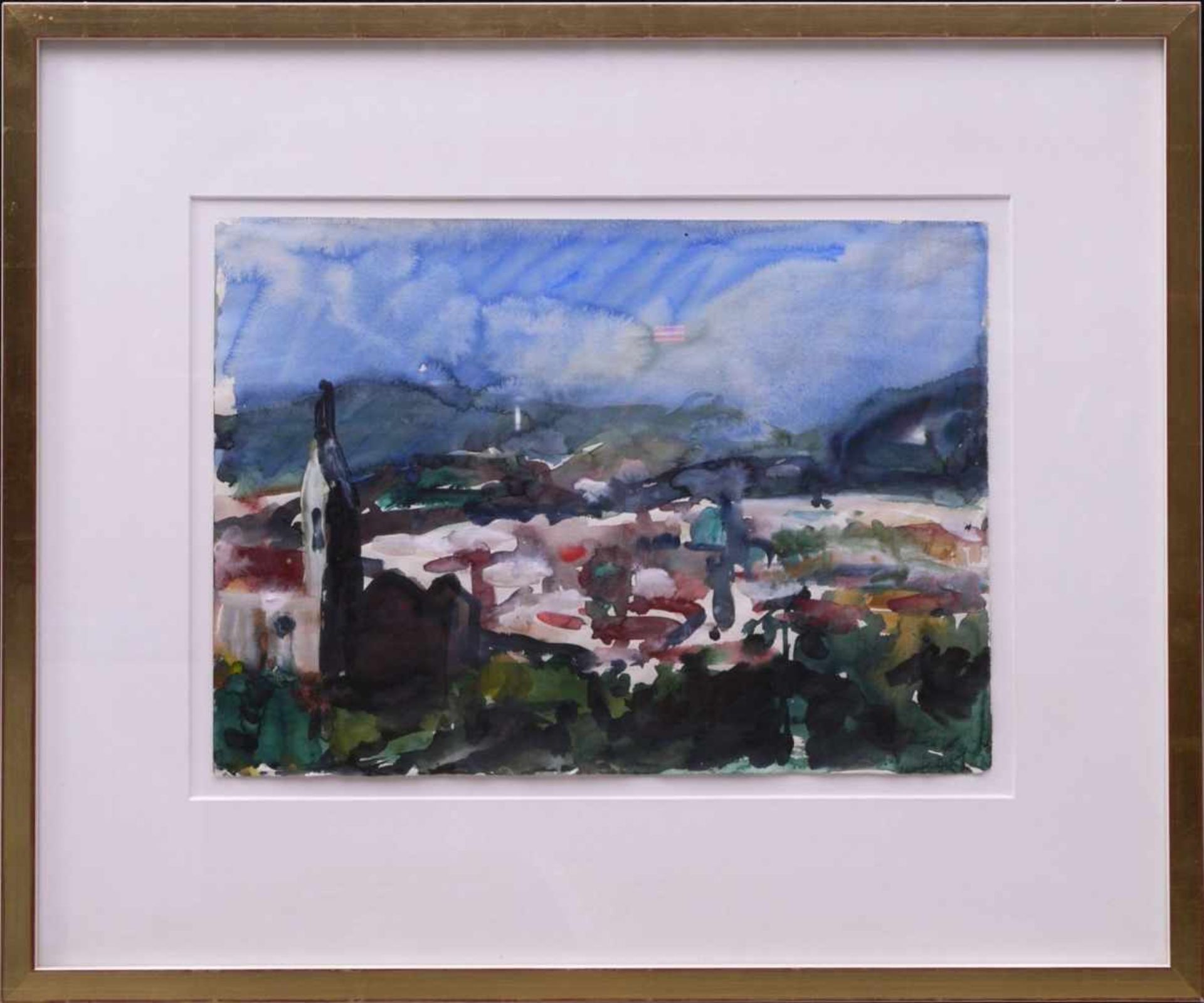 Fußmann, Klaus (1938) - Florenz Aquarell 1983Seltene Landschaftsdarstellung des Künstlers. Florenz