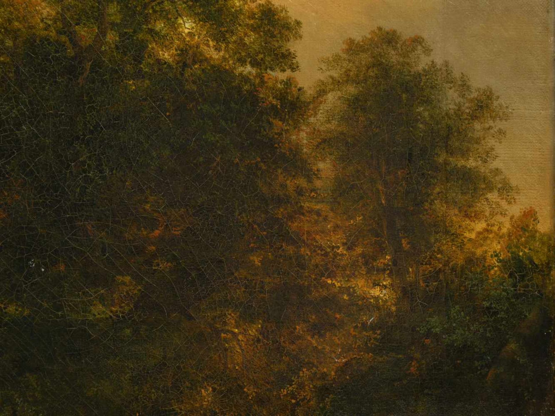 Gebhardt, Friedrich Wilhelm (1827-1893) - Abendliche WaldandachtQuerformatige, zweigeteilte Ansicht, - Bild 4 aus 7