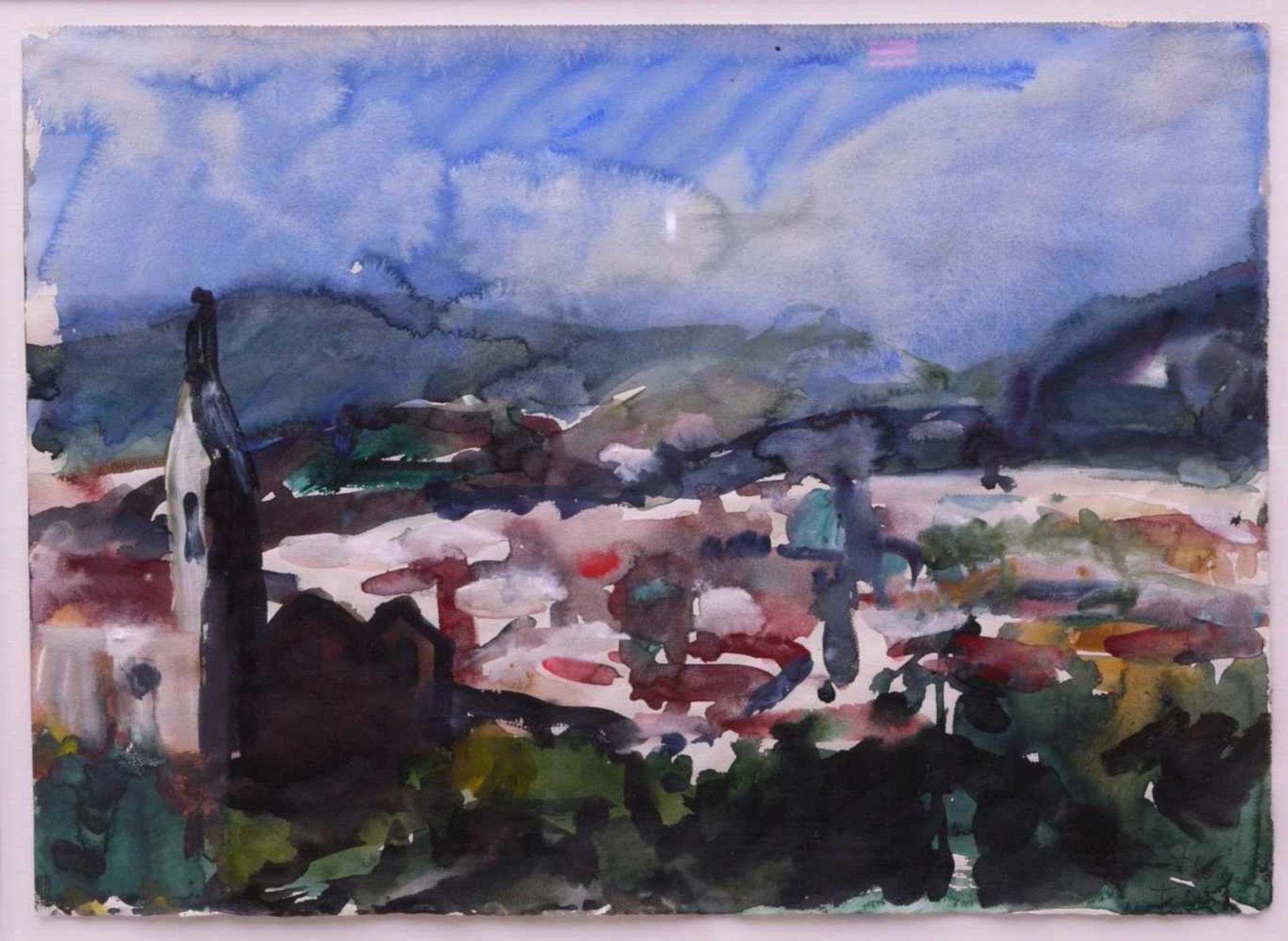 Fußmann, Klaus (1938) - Florenz Aquarell 1983Seltene Landschaftsdarstellung des Künstlers. Florenz - Bild 2 aus 5