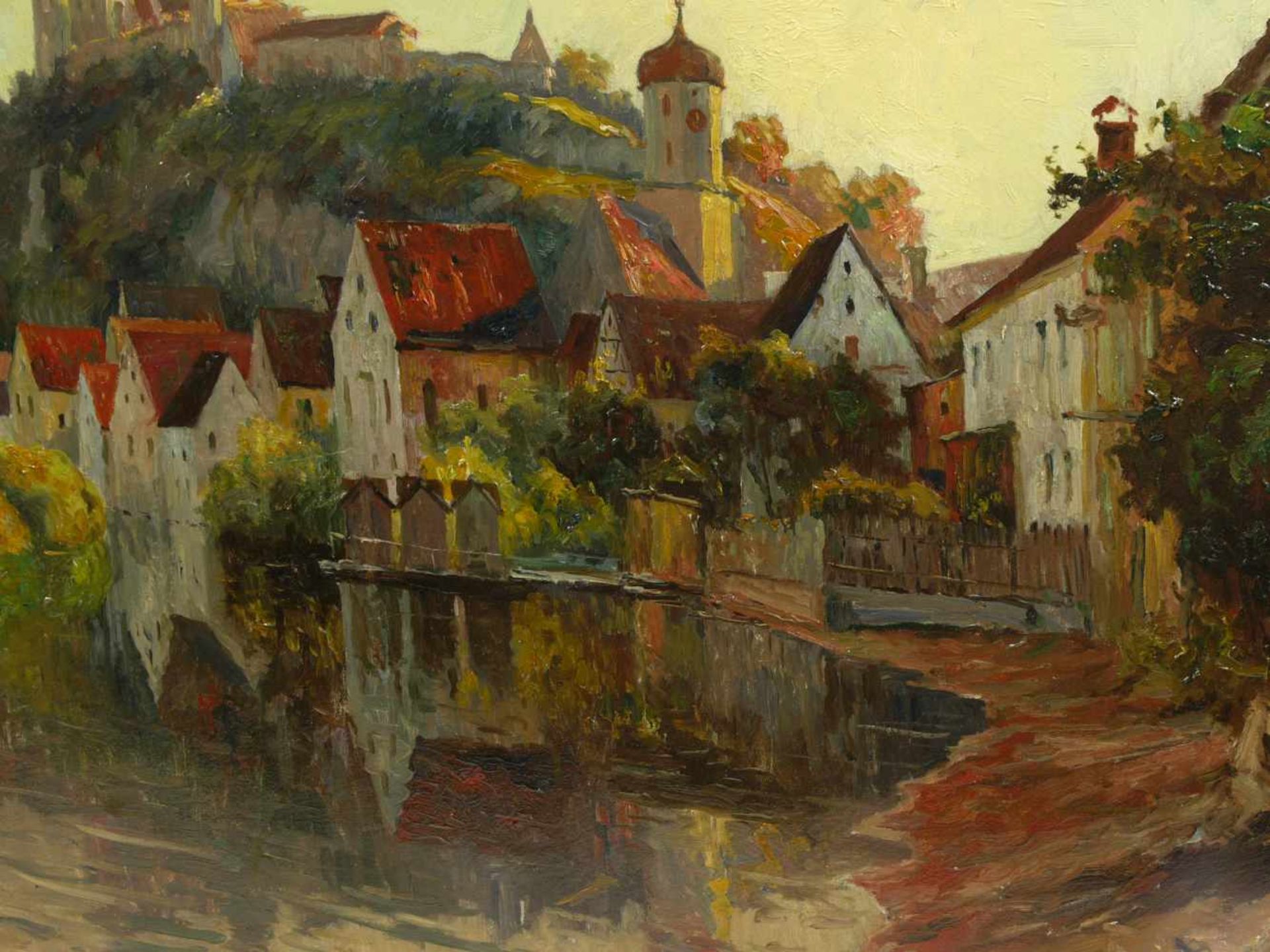 Guillery, Franz Paul Maria (1862-1933) - Blick auf Harburg a. d. WörnitzRomantische Darstellung - Bild 4 aus 6