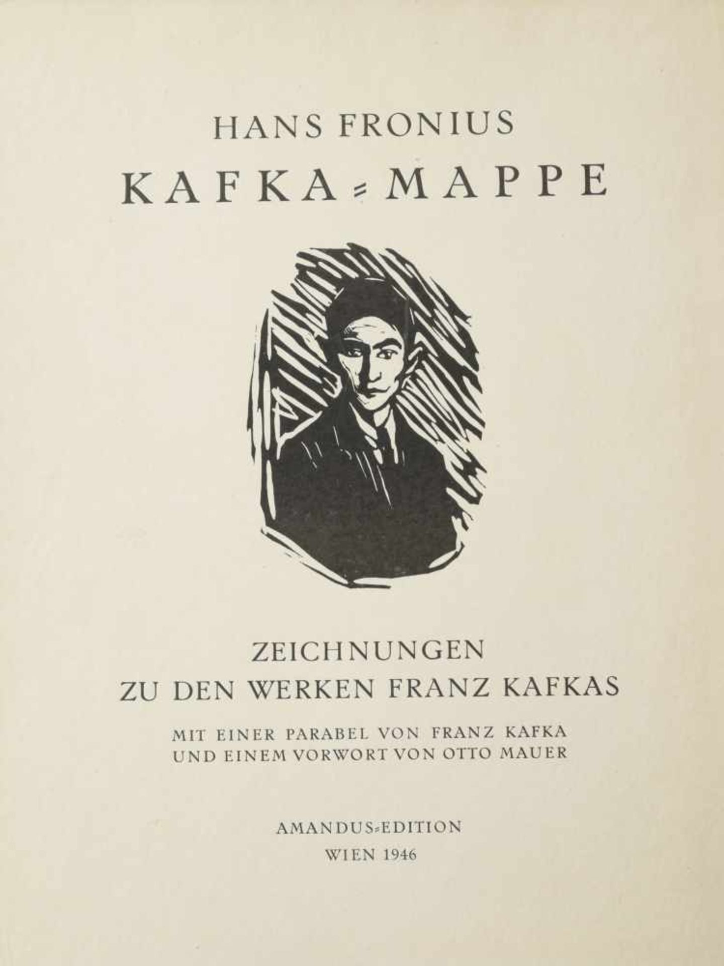 Fronius, Hans (1903-1988) - Kafka Mappe Wien 1946 10 BlattZehn Lichtdrucke nach
