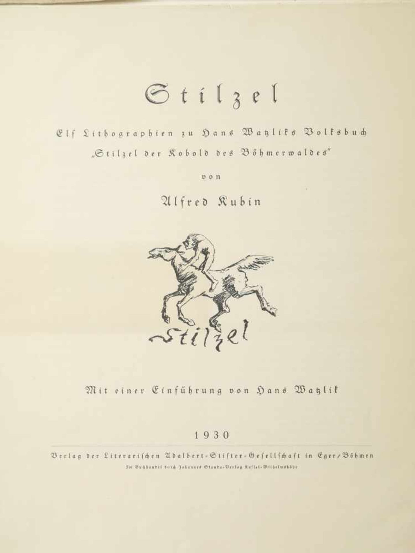 Kubin, Alfred (1877-1959) - Mappe Stilzel Original 1930Selten erhaltene originale Mappe mit elf - Bild 2 aus 5