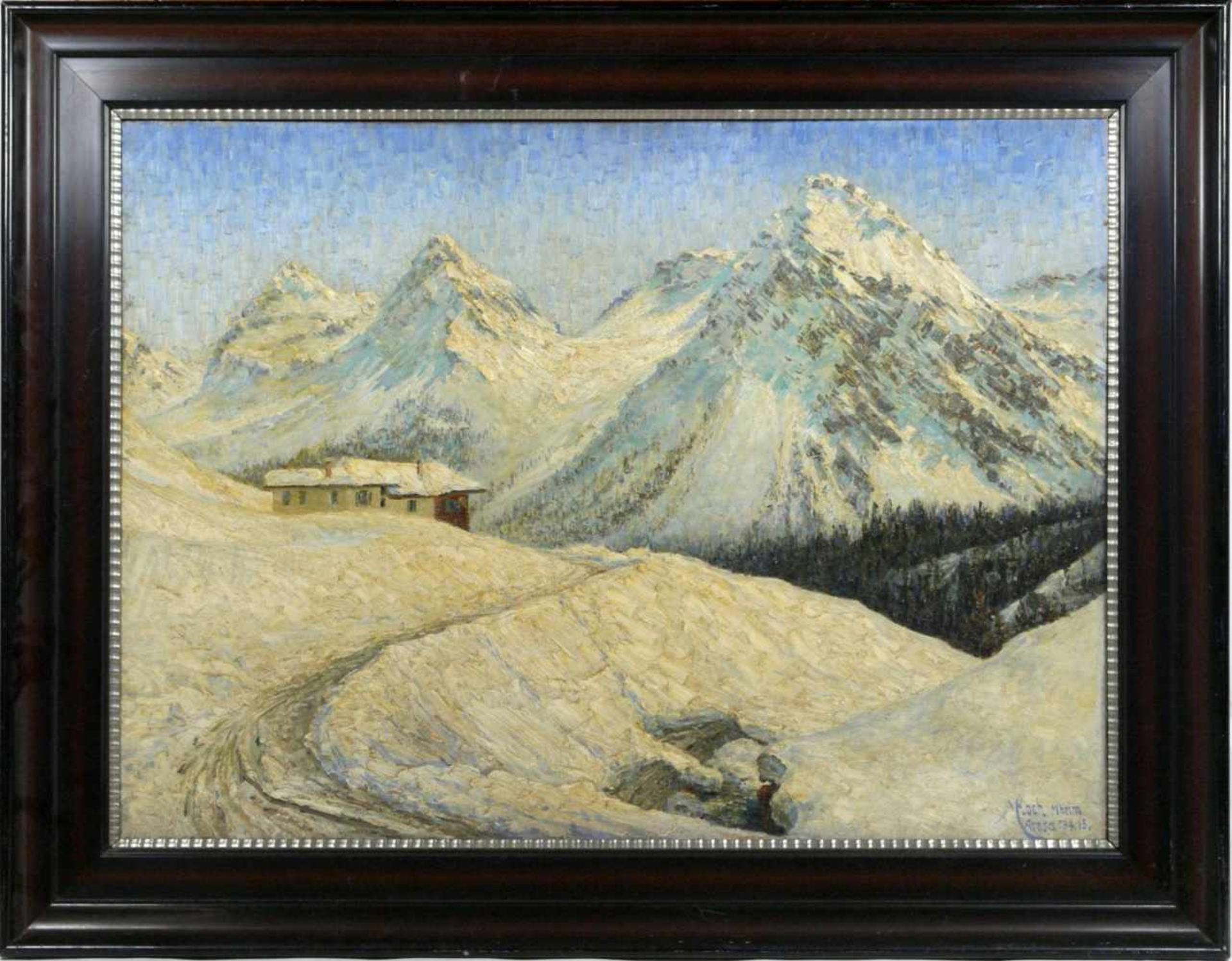 Koch, Michel (1853-1927) - Winterlandschaft Arosa 1915Winterliche Gebirgslandschaft mit idyllisch