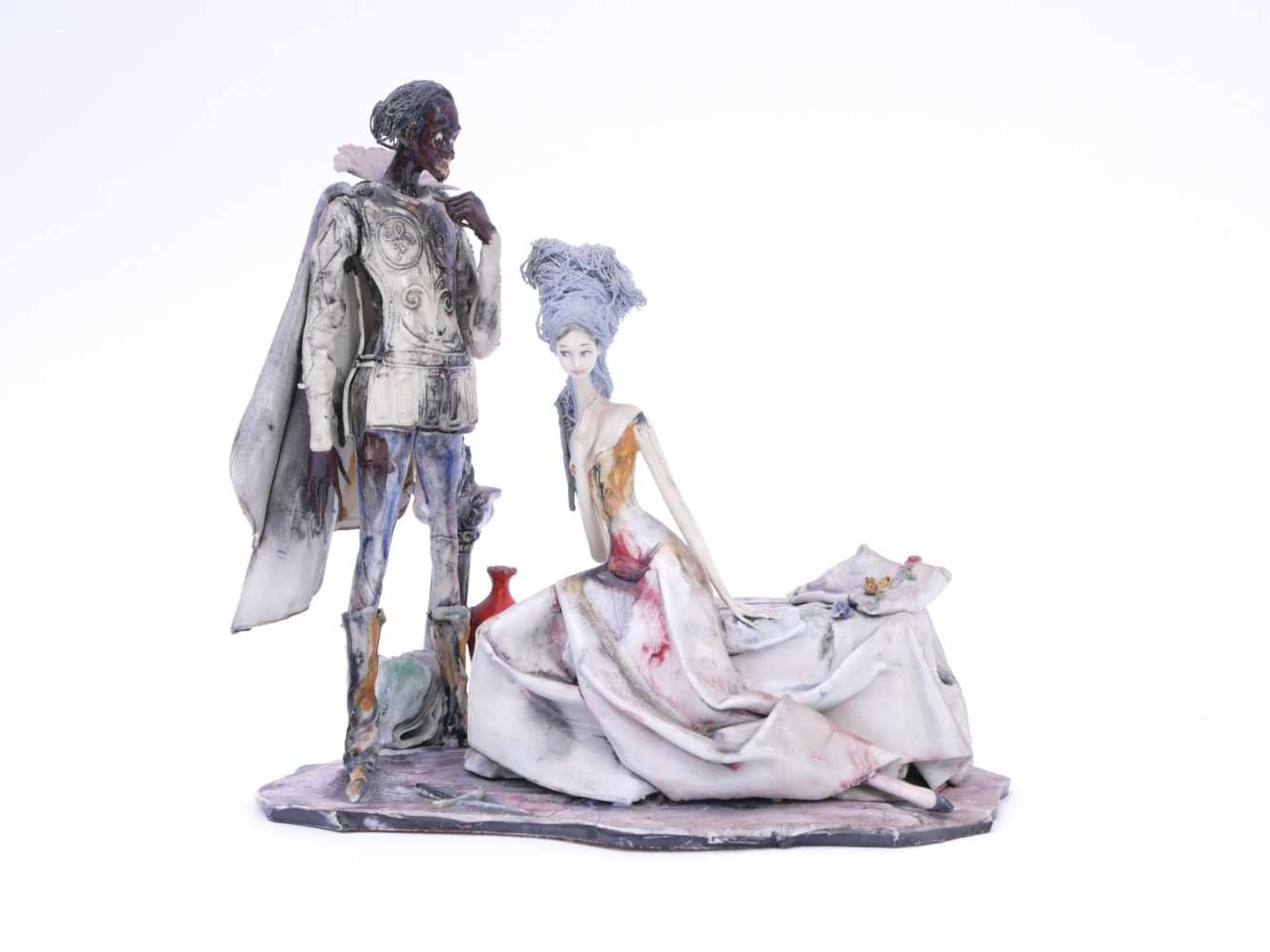 Moretto, Toni (1929-2011) - Lo Scricciolo Figurine Othello und DesdemonaSurrealistische Figur in