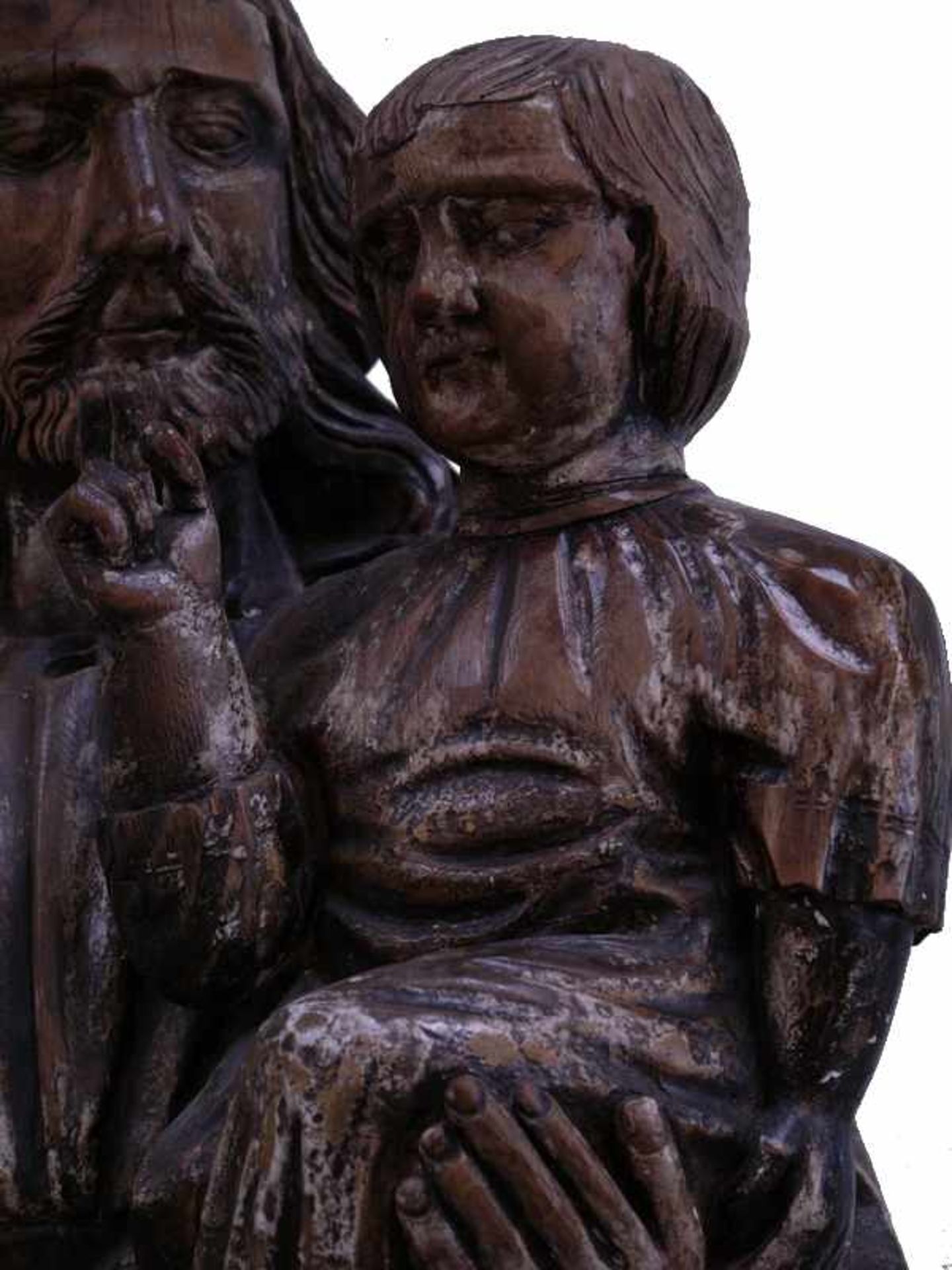 Heiliger Joseph mit Jesusknaben Holz geschnitzt 19. Jhd.Stehender heiliger Joseph mit segnendem - Bild 9 aus 11