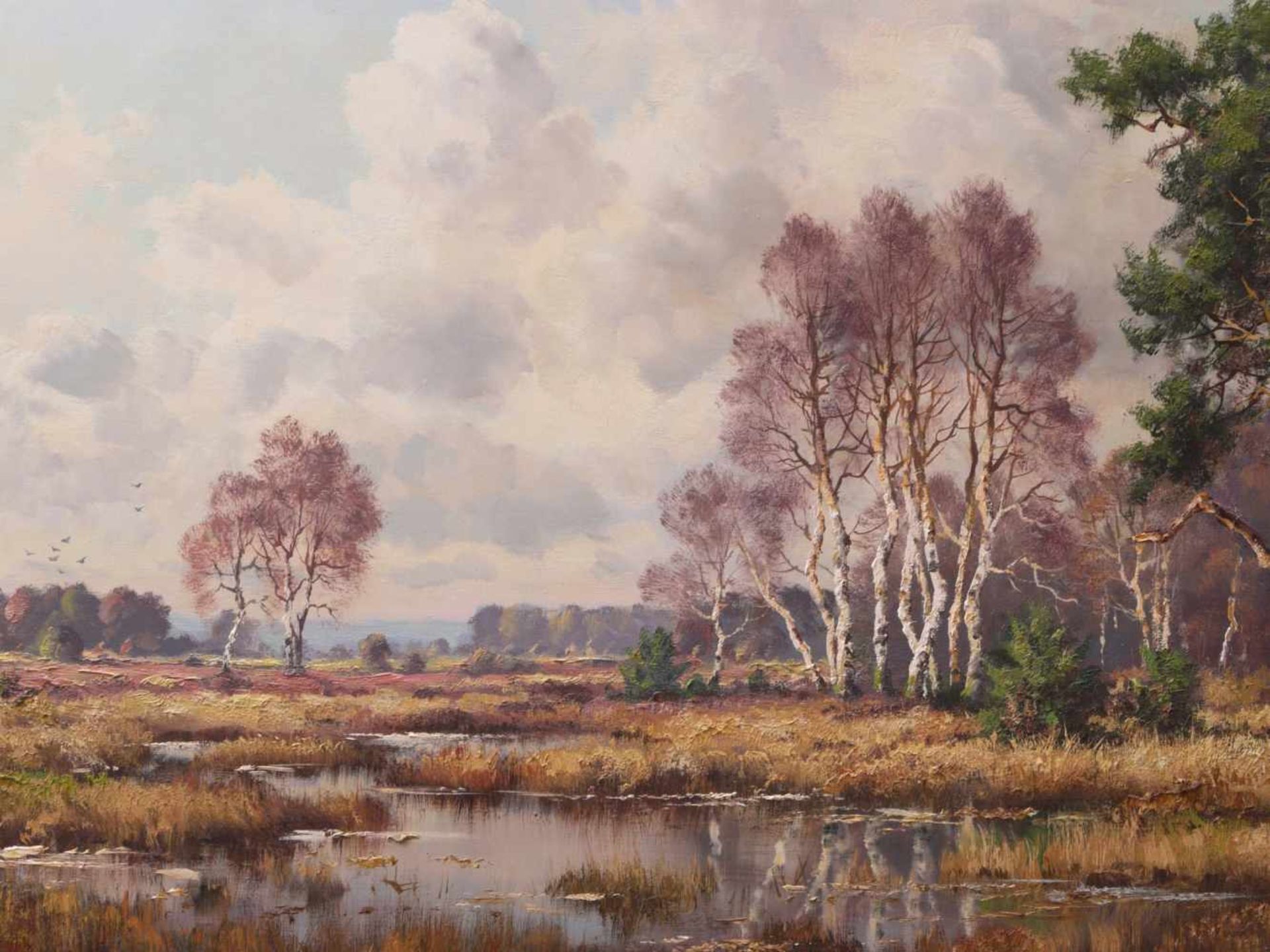 Hanft, Willy (1888-1987) - Moorlandschaft bei BurgwedelDer Blick führt über eine weite, flache - Bild 3 aus 5