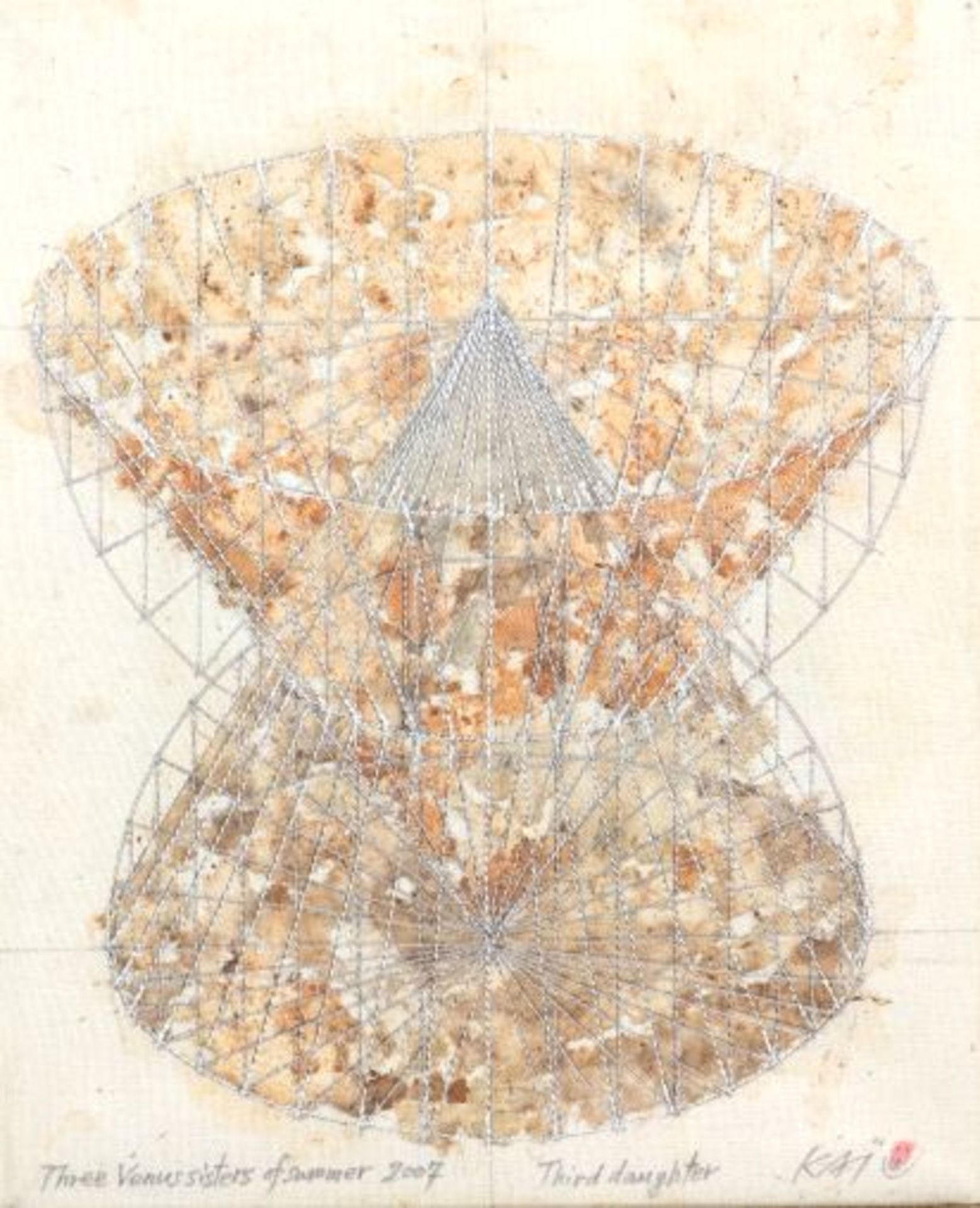 Masayuki KAI (1958). - Three Venus sisters of summer - 2007. - Chutes de textiles [...]