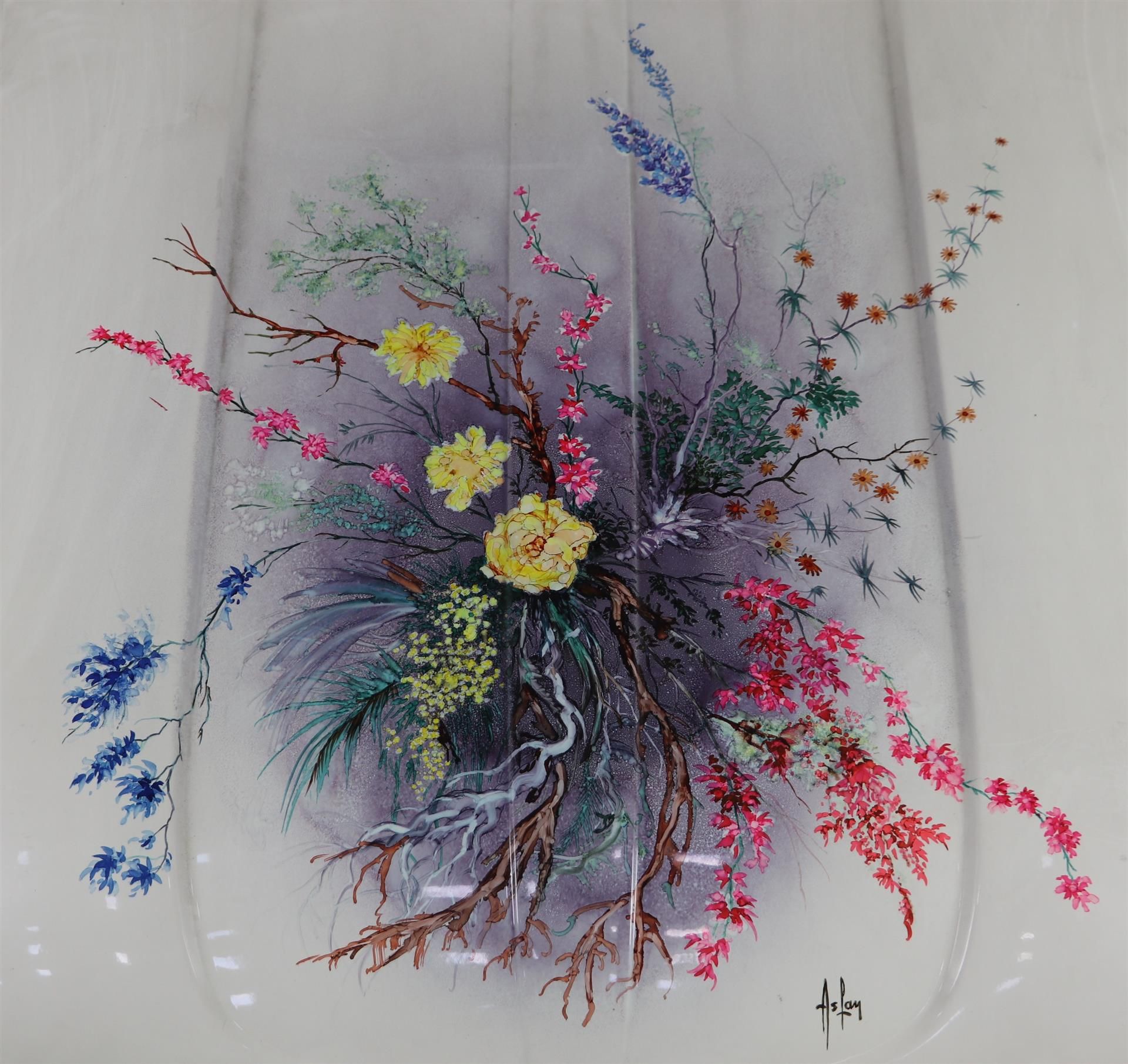 ASLAN (1930-2014). - Capot de RENAULT 4L peint d'un "éclatement de fleurs" pour la [...] - Bild 2 aus 6