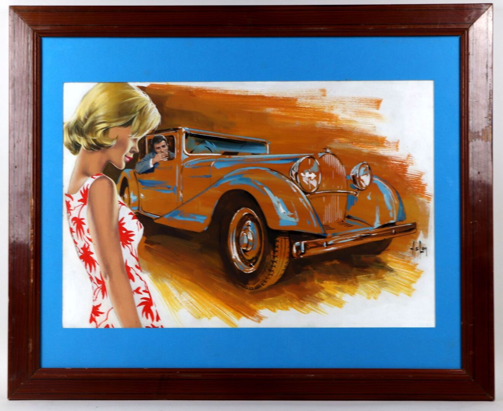 ASLAN (1930-2014). - Les attraits de l'automobile. - Gouache sur papier, signée en [...]