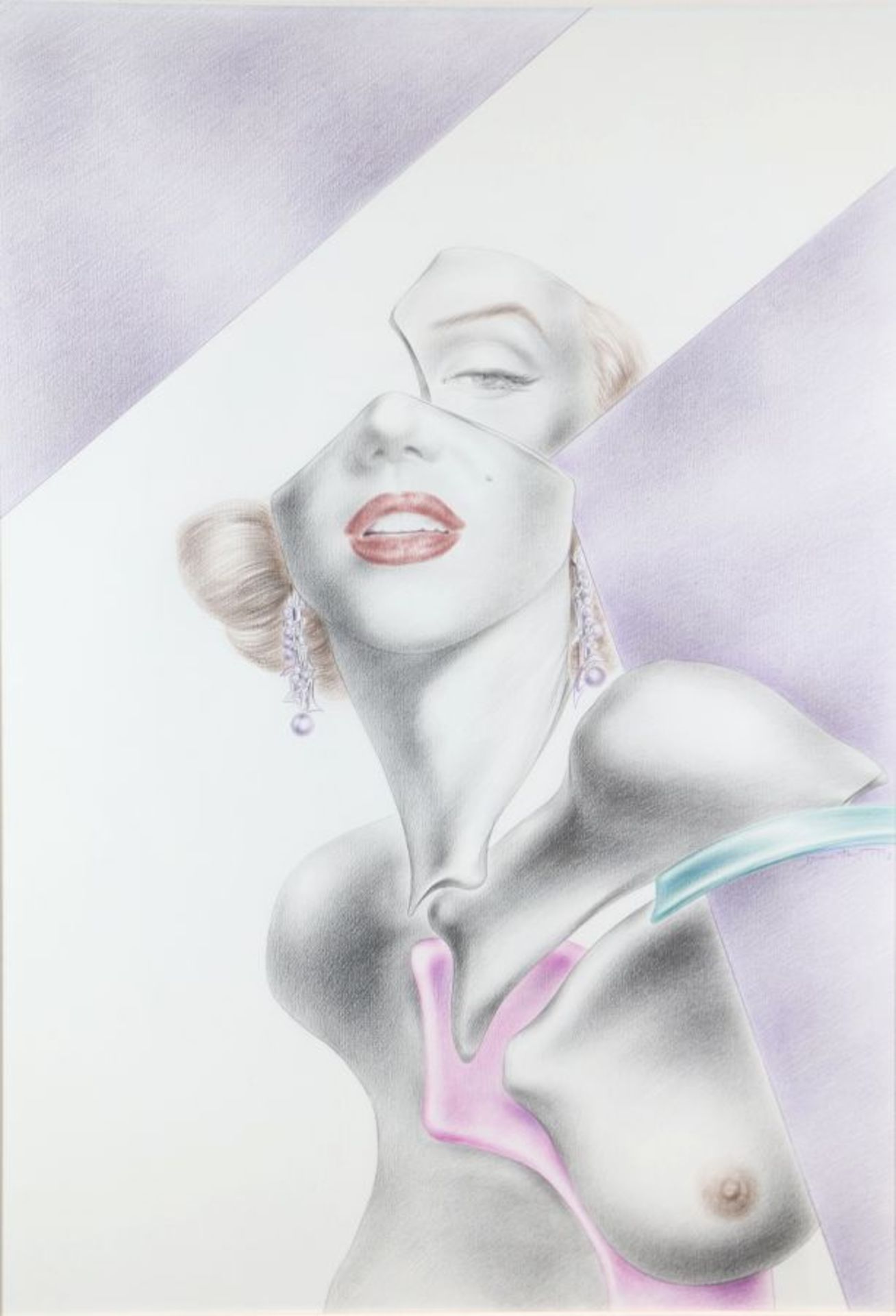 Dimitrije POPOVIC (né en 1951). - Marilyn Monroe - 1992 - Crayons de couleur sur [...] - Bild 2 aus 4