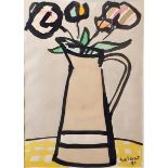 René GALANT (1914-1997). - Le broc aux fleurs. - Encre et aquarelle sur papier, [...]