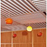 PUTZLER, Germany. - Un ensemble de 10 suspensions globe en verre orange. - - D_30 [...]