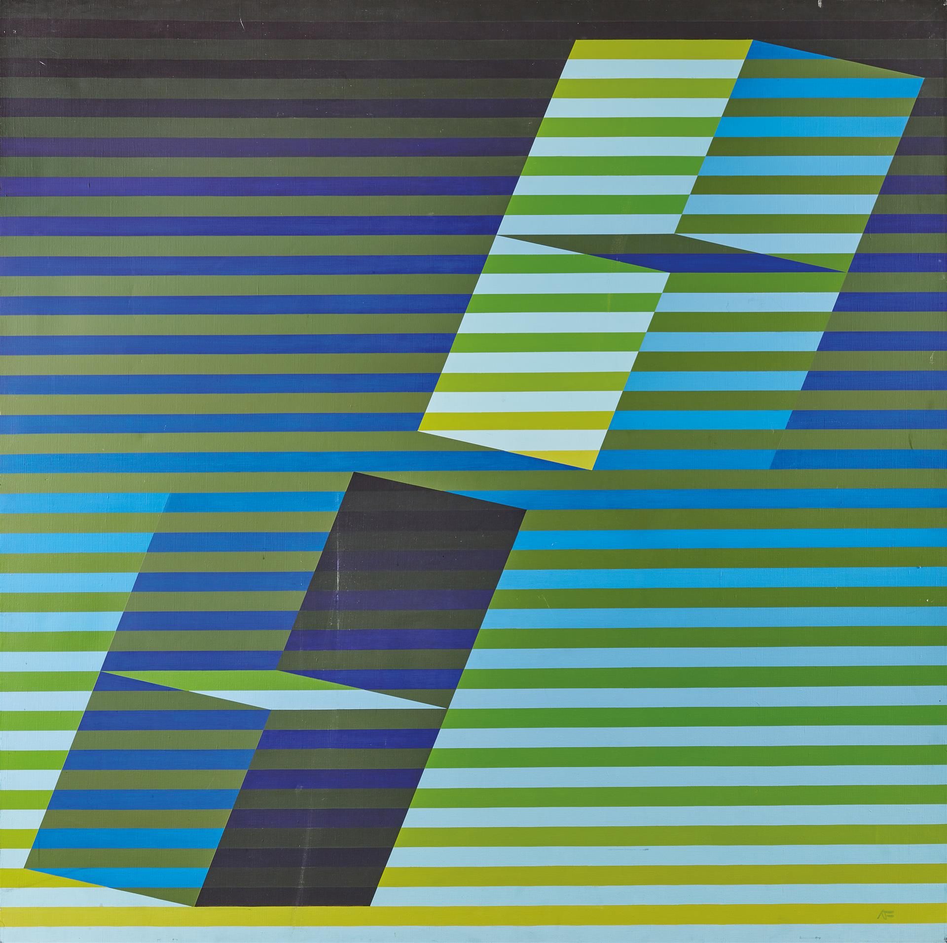 Alberto FABRA (1920-2011). - Modules en diagonale, 1976. - Acrylique sur toile. - [...]