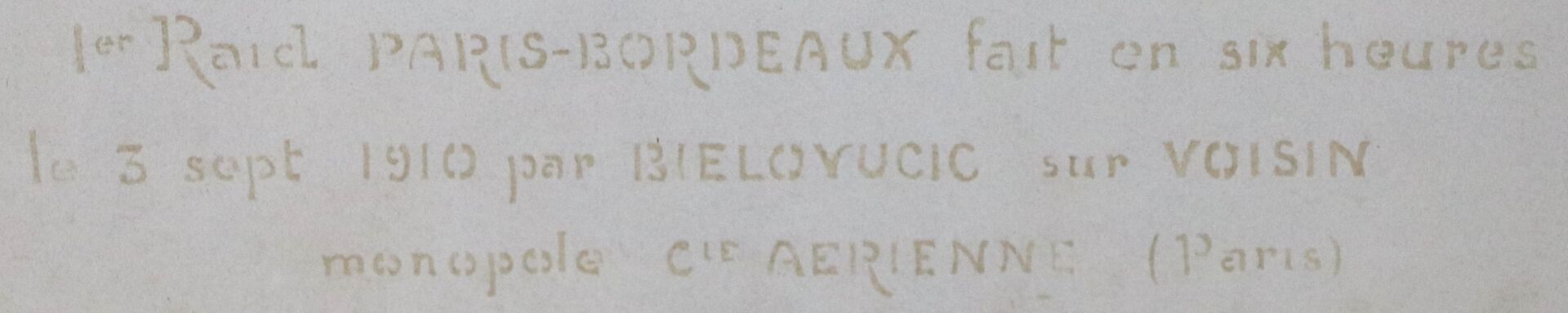 GAMY (Présumé Marguerite Montaut). - 1er raid Paris-Bordeaux par Bielovucic sur [...] - Bild 5 aus 6