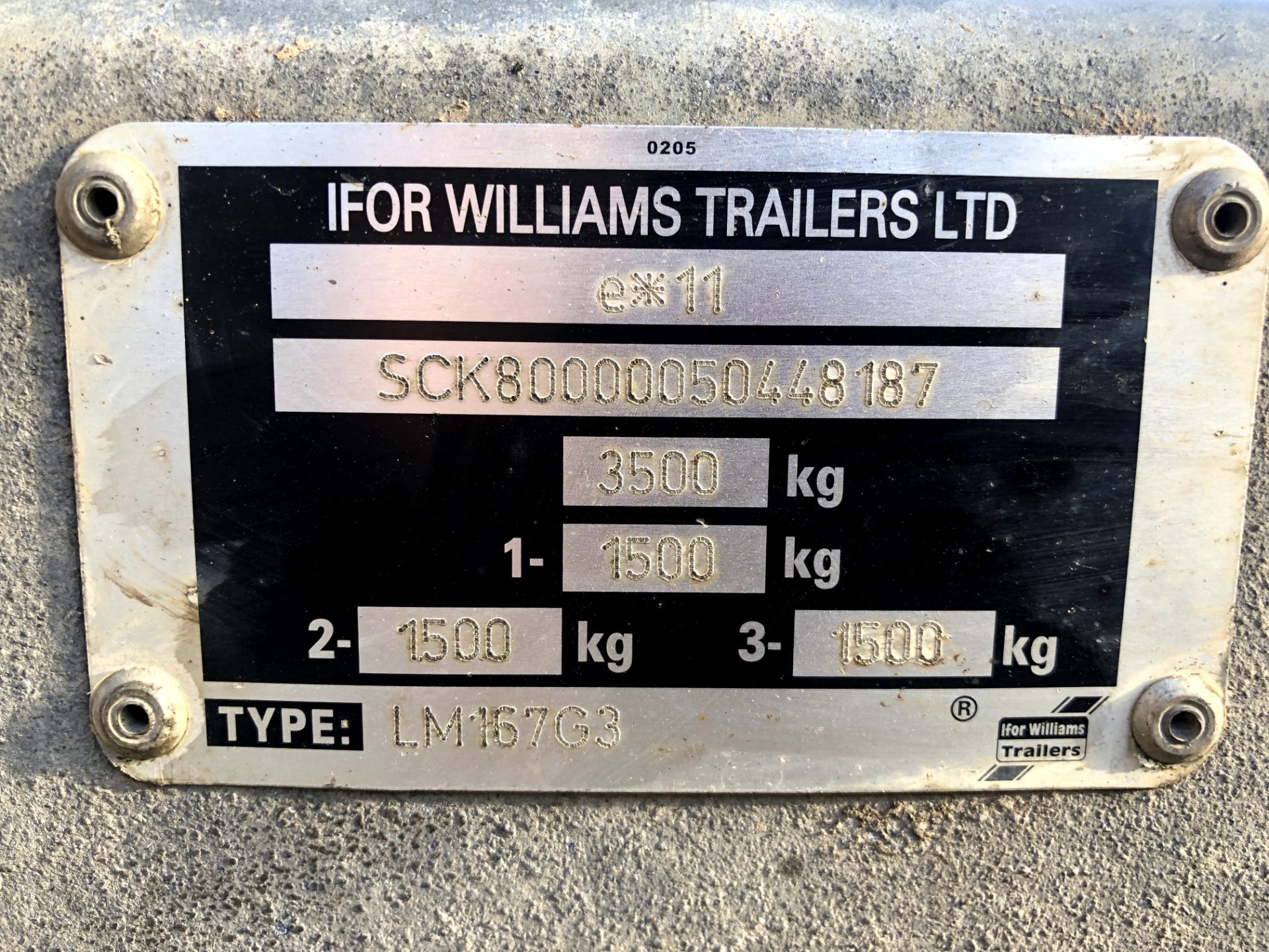 RARE 2005 IFOR WILLIAMS LM167G3 3.5T TRI-AXLE TRAILER ALLOY SIDES, CAGE SIDES AND REAR RAMP - Image 8 of 10