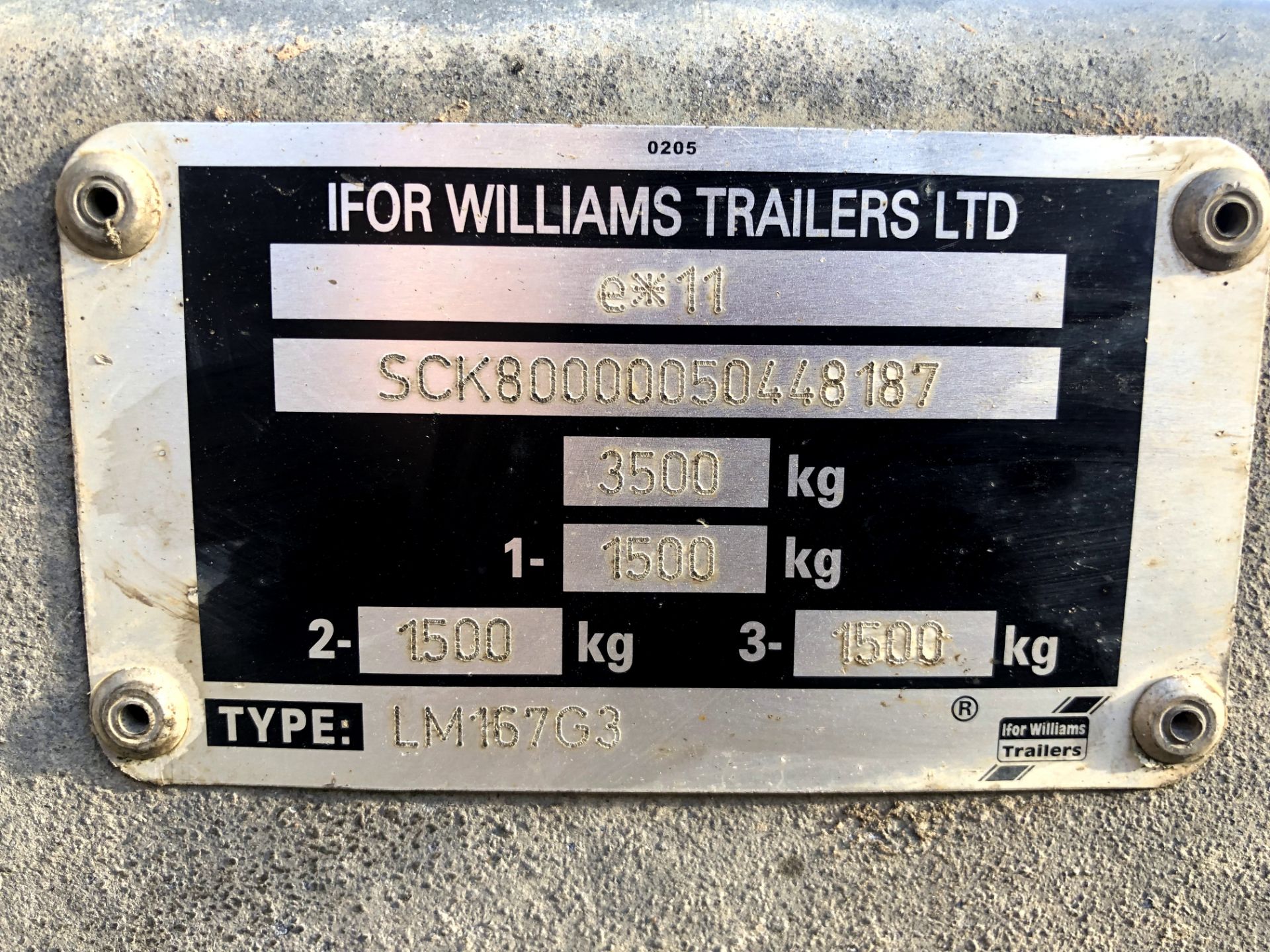 RARE 2005 IFOR WILLIAMS LM167G3 3.5T TRI-AXLE TRAILER ALLOY SIDES, CAGE SIDES & REAR RAMP *PLUS VAT* - Image 8 of 10