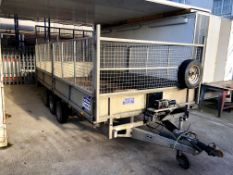 RARE 2005 IFOR WILLIAMS LM167G3 3.5T TRI-AXLE TRAILER ALLOY SIDES, CAGE SIDES & REAR RAMP *PLUS VAT*