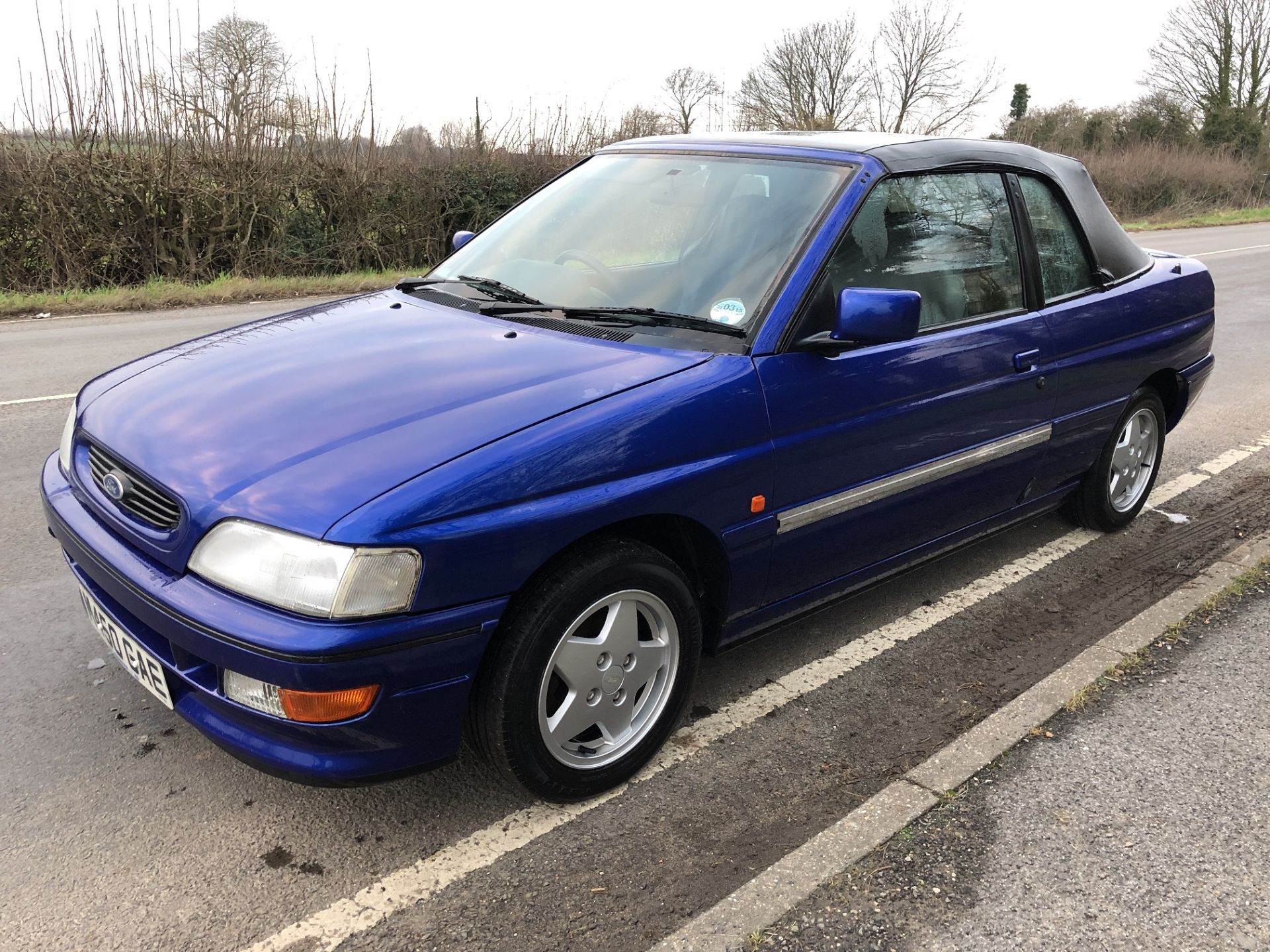 1995/M REG FORD ESCORT SI CABRIOLET BLUE PETROL CONVERTIBLE, SHOWING 1 FORMER KEEPER *NO VAT* - Image 3 of 14