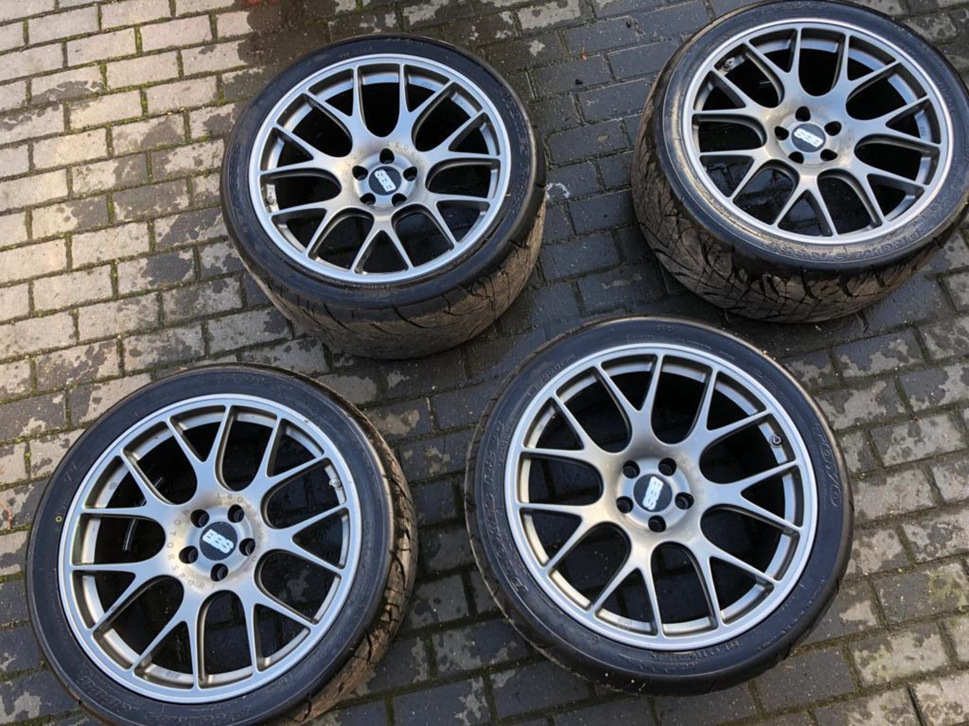 GENUINE BBS CH-R 20" SATIN ANTHRACITE NÜRBURGRING ALLOY WHEELS SET OF 4, TOYO R888 TYRES £3400 NEW