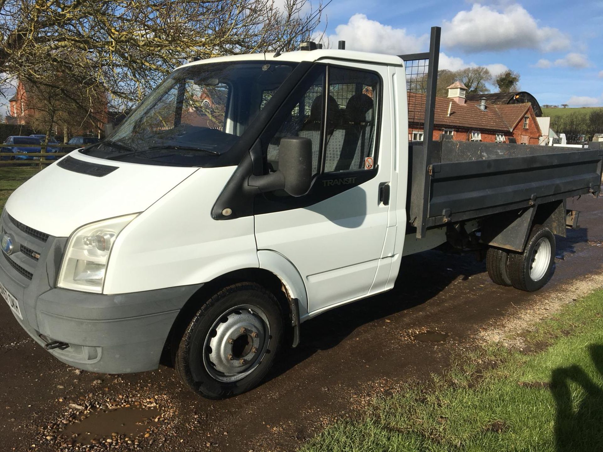 2007/57 REG FORD TRANSIT 100 T350M RWD WHITE 2.4 DIESEL TIPPER, SHOWING 0 FORMER KEEPERS *NO VAT* - Image 3 of 13