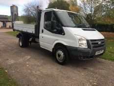 2010/59 REG FORD TRANSIT 100 T350M RWD WHITE DIESEL TIPPER, SHOWING 0 FORMER KEEPERS *NO VAT*