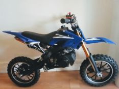 50CC ORION DIRT BIKE 2 STROKE ENGINE, DISC BRAKES, STARTS AND RUNS, EASY PULL START *NO VAT*