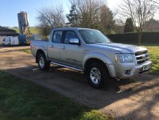 2007/07 REG FORD RANGER THUNDER DOUBLE CAB 4WD 2.5 DIESEL SILVER PICK-UP *NO VAT*