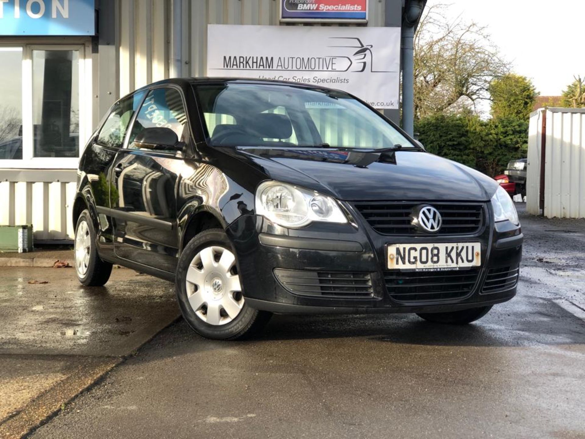 2008/08 REG VOLKSWAGEN POLO E 60 BLACK 1.2 PETROL 3 DOOR HATCHBACK, SHOWING 1 FORMER KEEPER *NO VAT* - Image 2 of 13