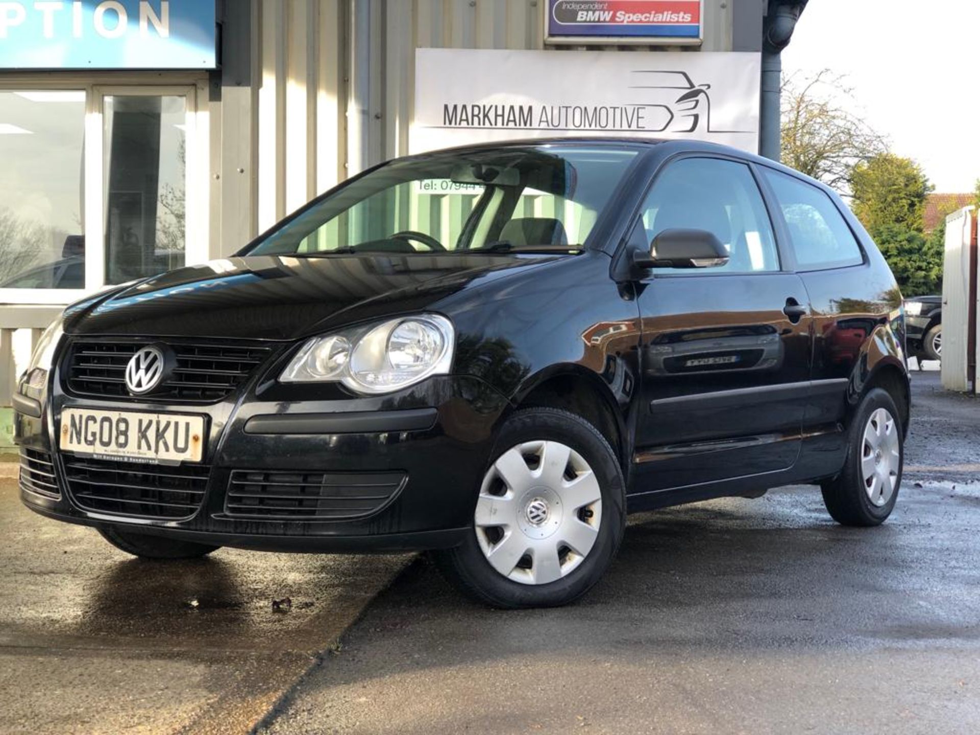 2008/08 REG VOLKSWAGEN POLO E 60 BLACK 1.2 PETROL 3 DOOR HATCHBACK, SHOWING 1 FORMER KEEPER *NO VAT* - Image 3 of 13