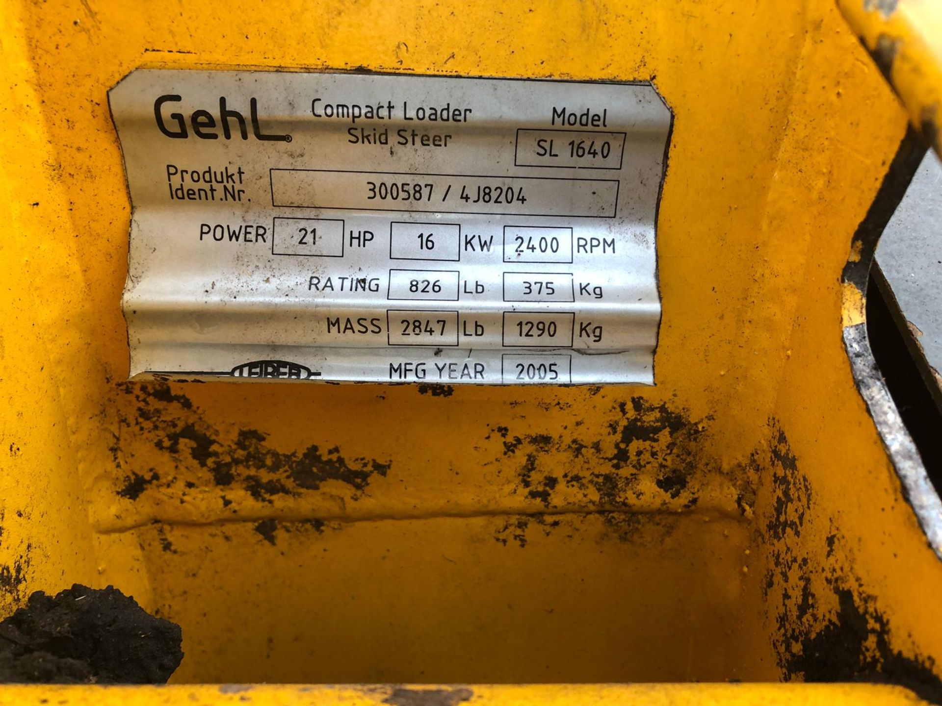 2005 GEHL COMPACT LOADER SKID STEER MODEL SL 1640 *PLUS VAT* - Image 6 of 13