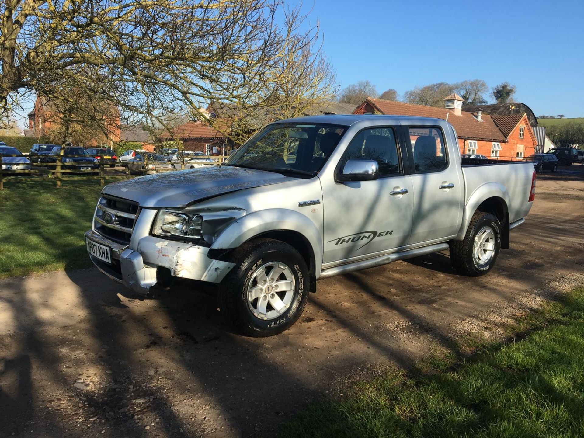 2007/07 REG FORD RANGER THUNDER DOUBLE CAB 4WD 2.5 DIESEL SILVER PICK-UP *NO VAT* - Image 3 of 12