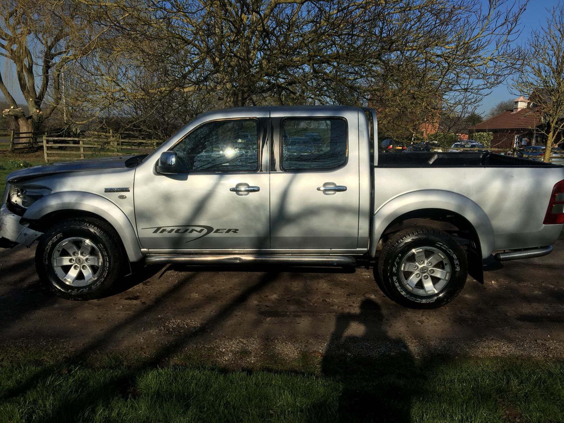 2007/07 REG FORD RANGER THUNDER DOUBLE CAB 4WD 2.5 DIESEL SILVER PICK-UP *NO VAT* - Image 4 of 12