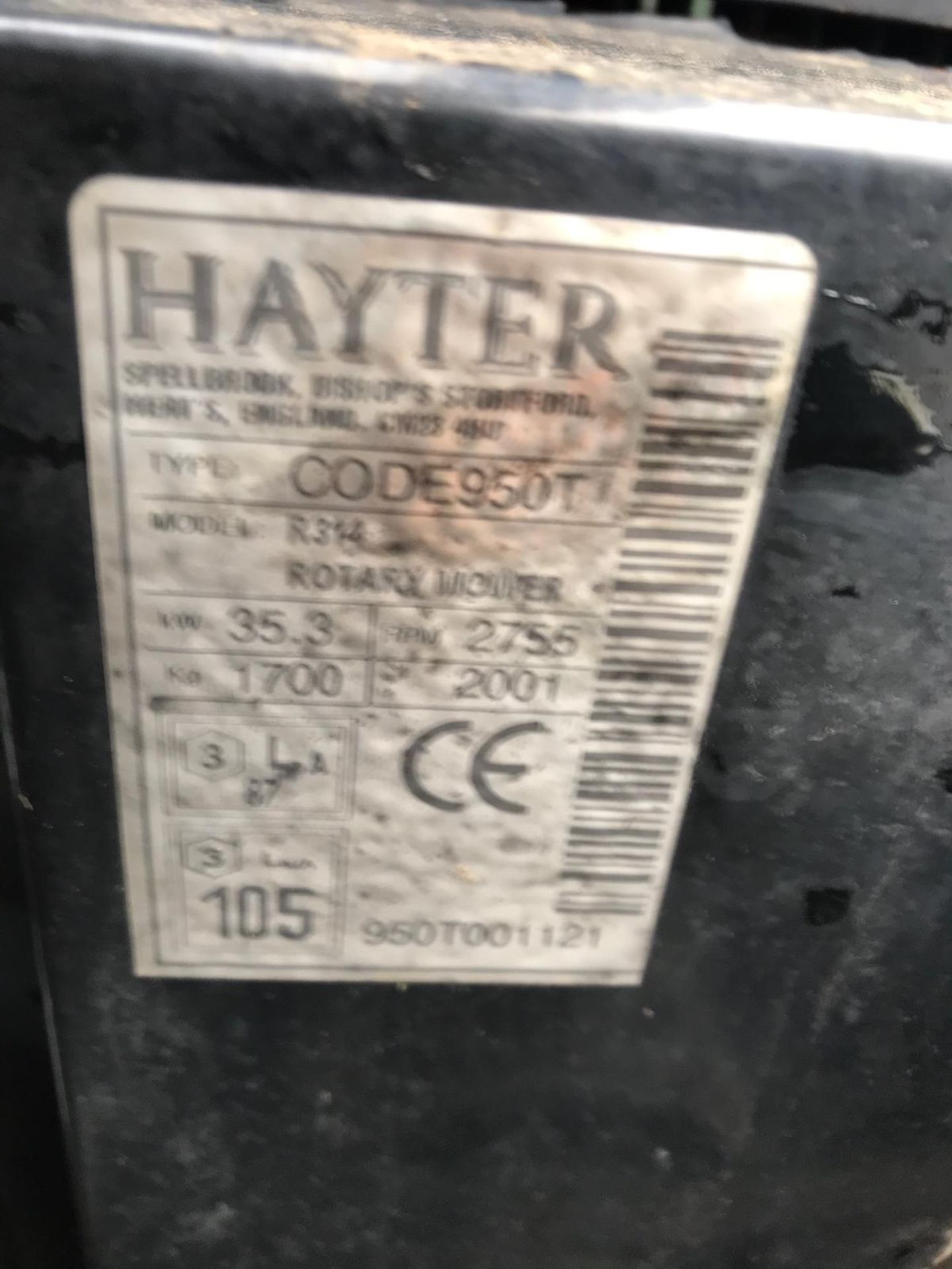2001 HAYTER R314 BATWING 4WD ROTARY RIDE ON MOWER MODEL R314 *PLUS VAT* - Image 12 of 12