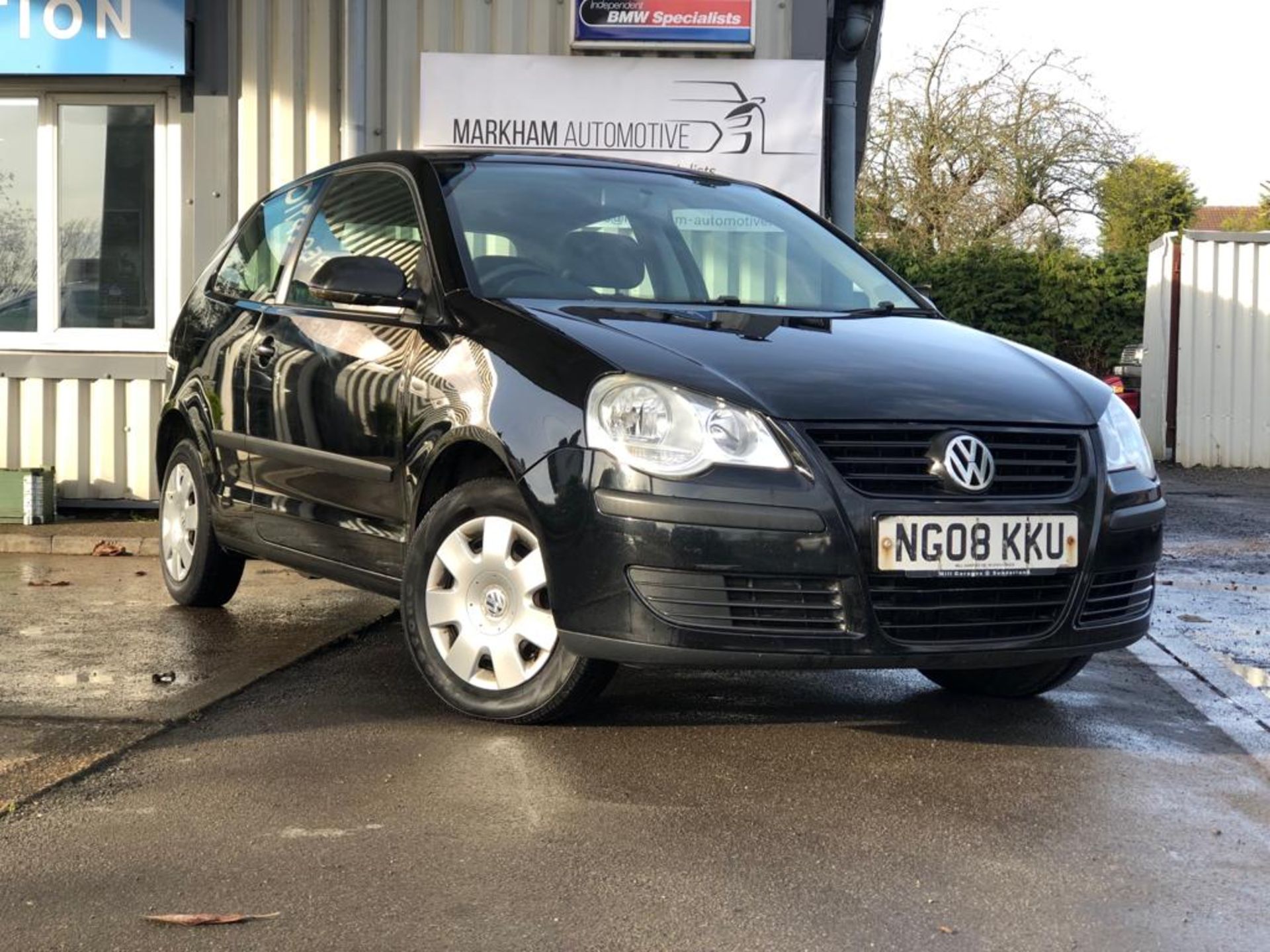 2008/08 REG VOLKSWAGEN POLO E 60 BLACK 1.2 PETROL 3 DOOR HATCHBACK, SHOWING 1 FORMER KEEPER *NO VAT*