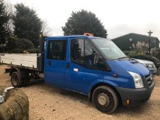 2011/11 REG FORD TRANSIT 115 T350L DOUBLE CAB RWD BLUE DIESEL TIPPER, SHOWING 0 FORMER KEEPERS