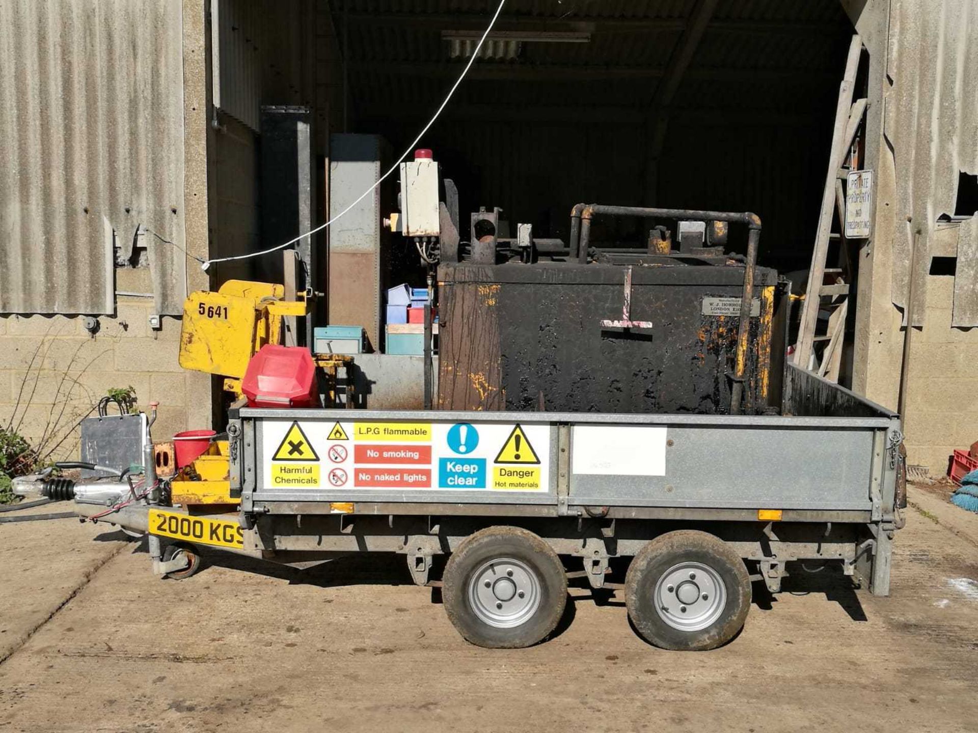 IFOR WILLIAMS TRAILER C/W GAS FIRED TAR EMULSION COAT BOILER, TWIN AXLE 2000 KG *PLUS VAT*