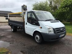 2007/07 REG FORD TRANSIT 100 T350EF RWD WHITE 2.4 DIESEL DROP-SIDE LORRY WITH TAIL LIFT *PLUS VAT*