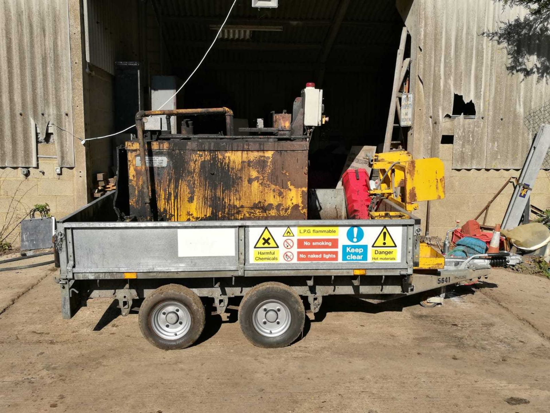 IFOR WILLIAMS TRAILER C/W GAS FIRED TAR EMULSION COAT BOILER, TWIN AXLE 2000 KG *PLUS VAT* - Image 5 of 6