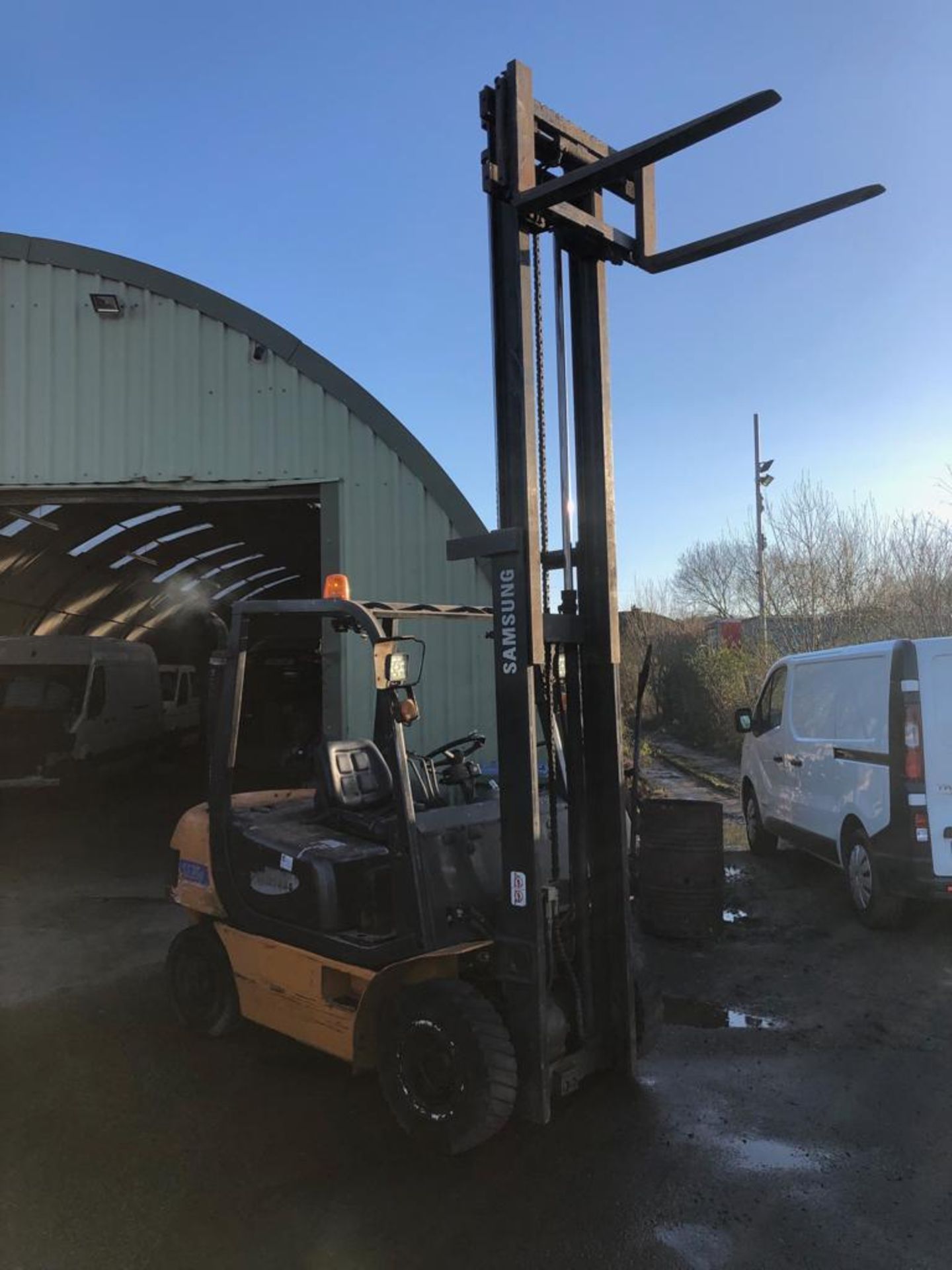 1996 SAMSUNG SF25D 2.5 TON DIESEL FORKLIFT DUPLEX MAST, SIDE SHIFT, STARTS, RUNS AND LIFTS *NO VAT*