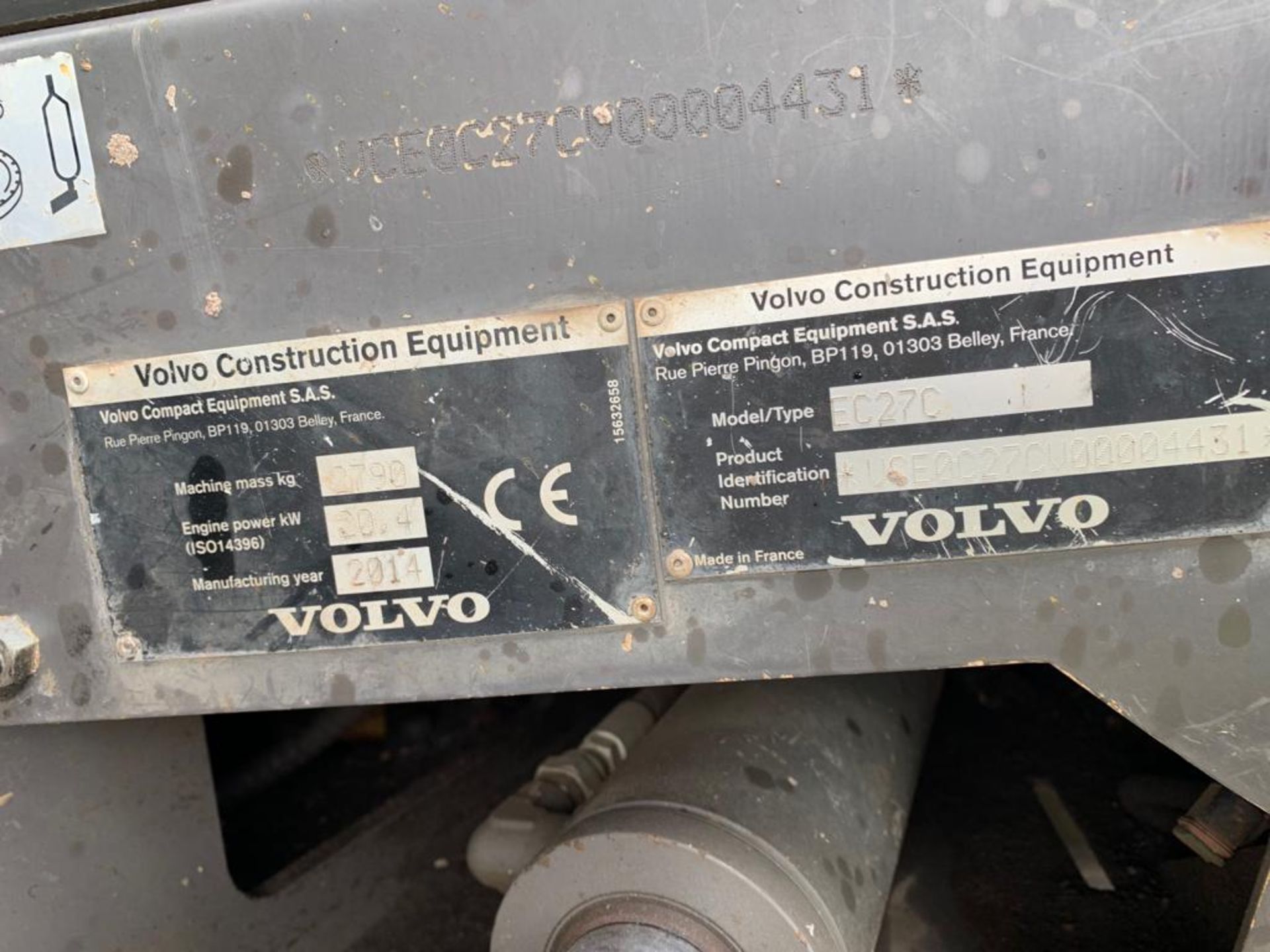 2014 VOLVO EC27C COMPACT EXCAVATOR C/W 3 X BUCKETS, RUNS WORKS AND DIGS *PLUS VAT* - Bild 9 aus 11