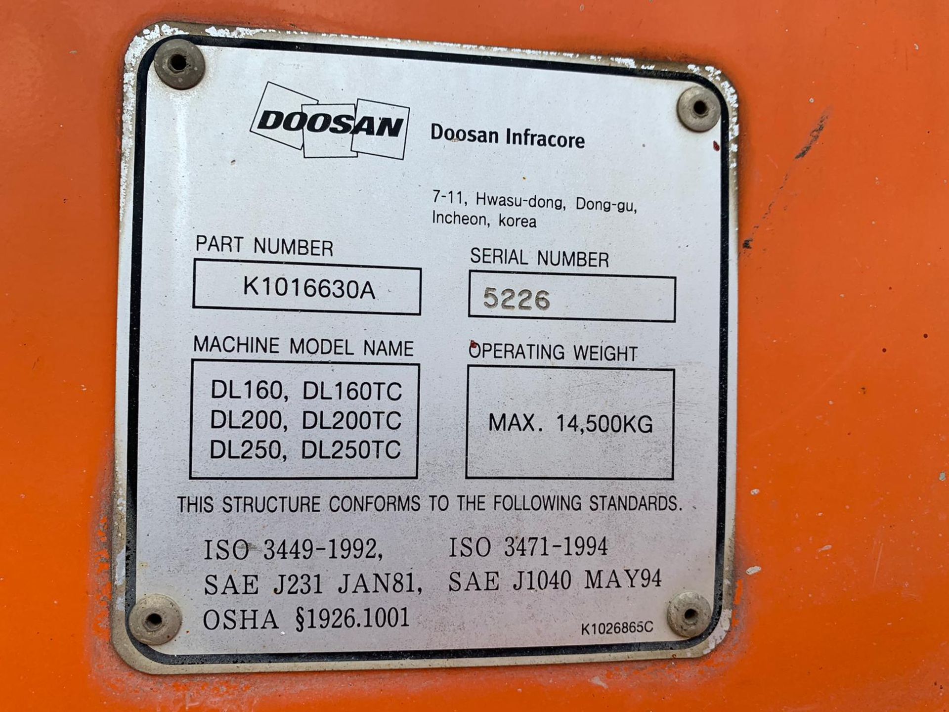 2008 DOOSAN DL250 WHEEL LOADER *PLUS VAT* - Bild 12 aus 12