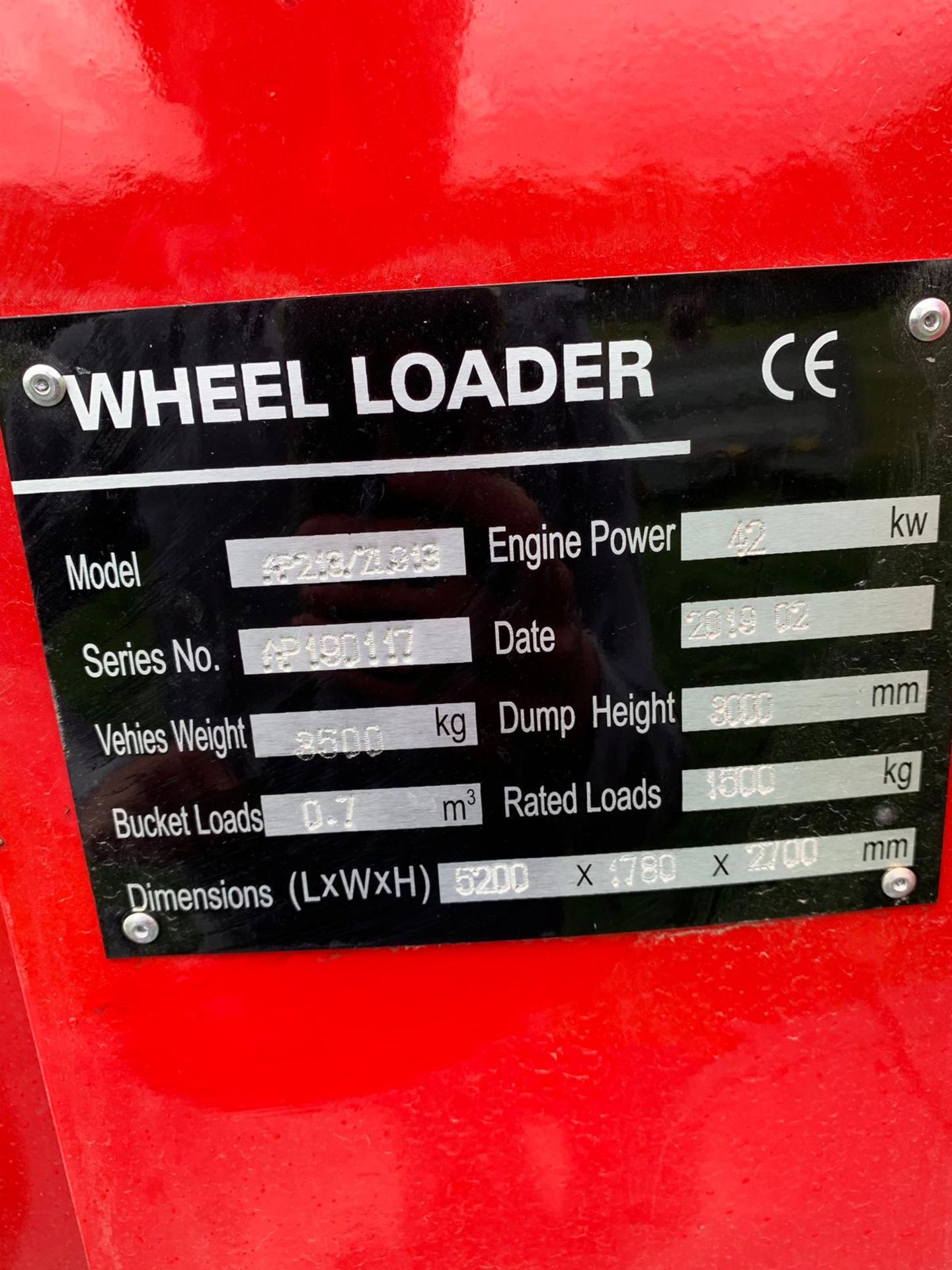 2019 APACHE AP218 RED/GREY WHEEL LOADER *PLUS VAT* - Image 10 of 15