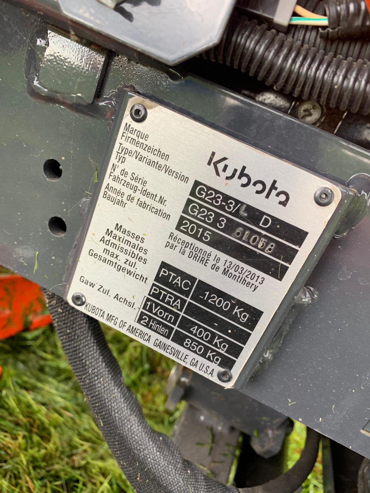 2015 KUBOTA G23-II TWIN CUT LAWN MOWER WITH ROLL BAR, HYDRAULIC TIP, LOW DUMP COLLECTOR *PLUS VAT* - Image 15 of 15