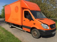 2011/61 REG MERCEDES-BENZ SPRINTER 513 CDI 2.2 DIESEL ORANGE BOX VAN, SHOWING 0 FORMER KEEPERS